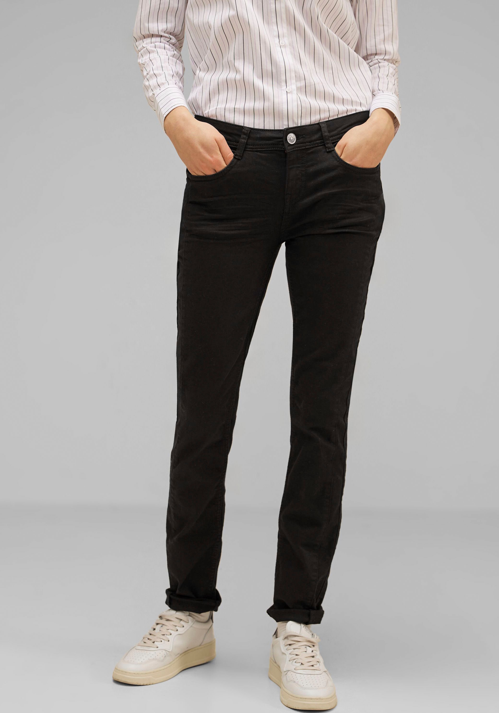 STREET ONE Slim-fit-Jeans, mit angerauter Innenseite