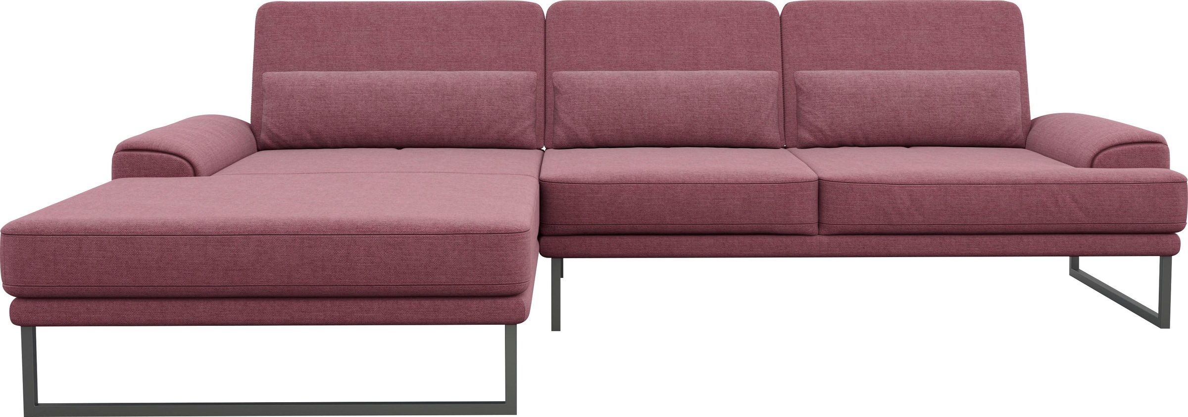 GALLERY M Ecksofa »Viola«, mit Sitztiefenverstellung, mit Metallkufe, inklusive Nierenkissen