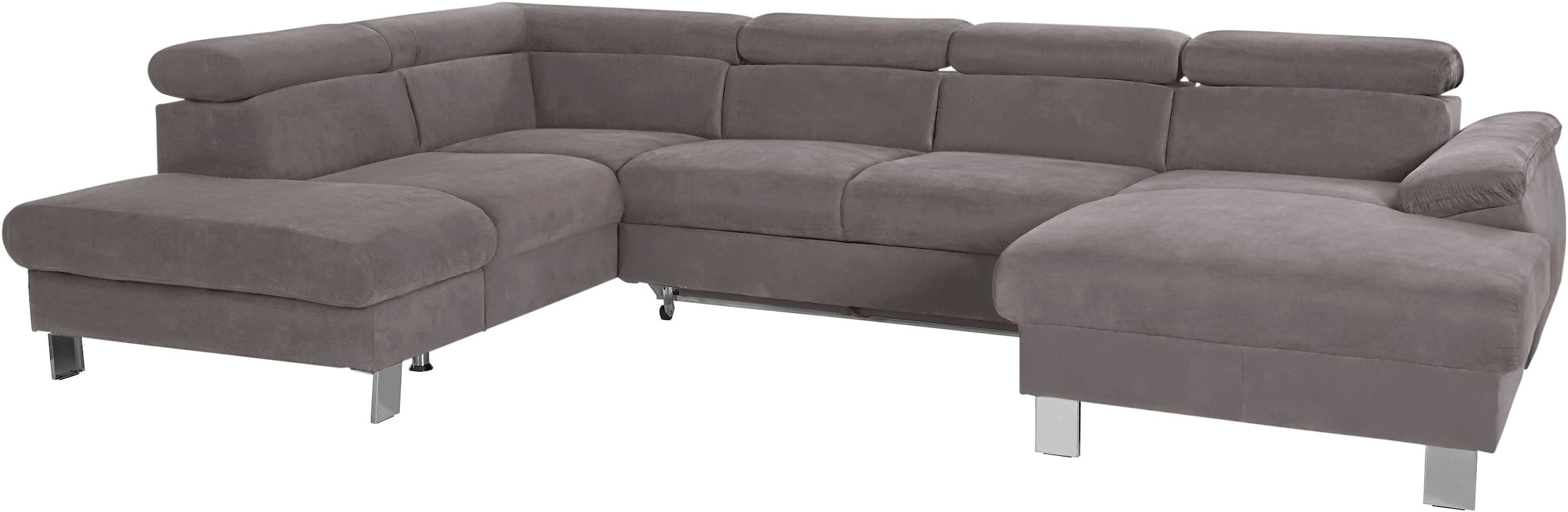 COTTA Polstergarnitur »Komaris U-Form«, (Set), Set bestehend aus: Wohnlandschaft mit Kopfteilverstellung & Hocker