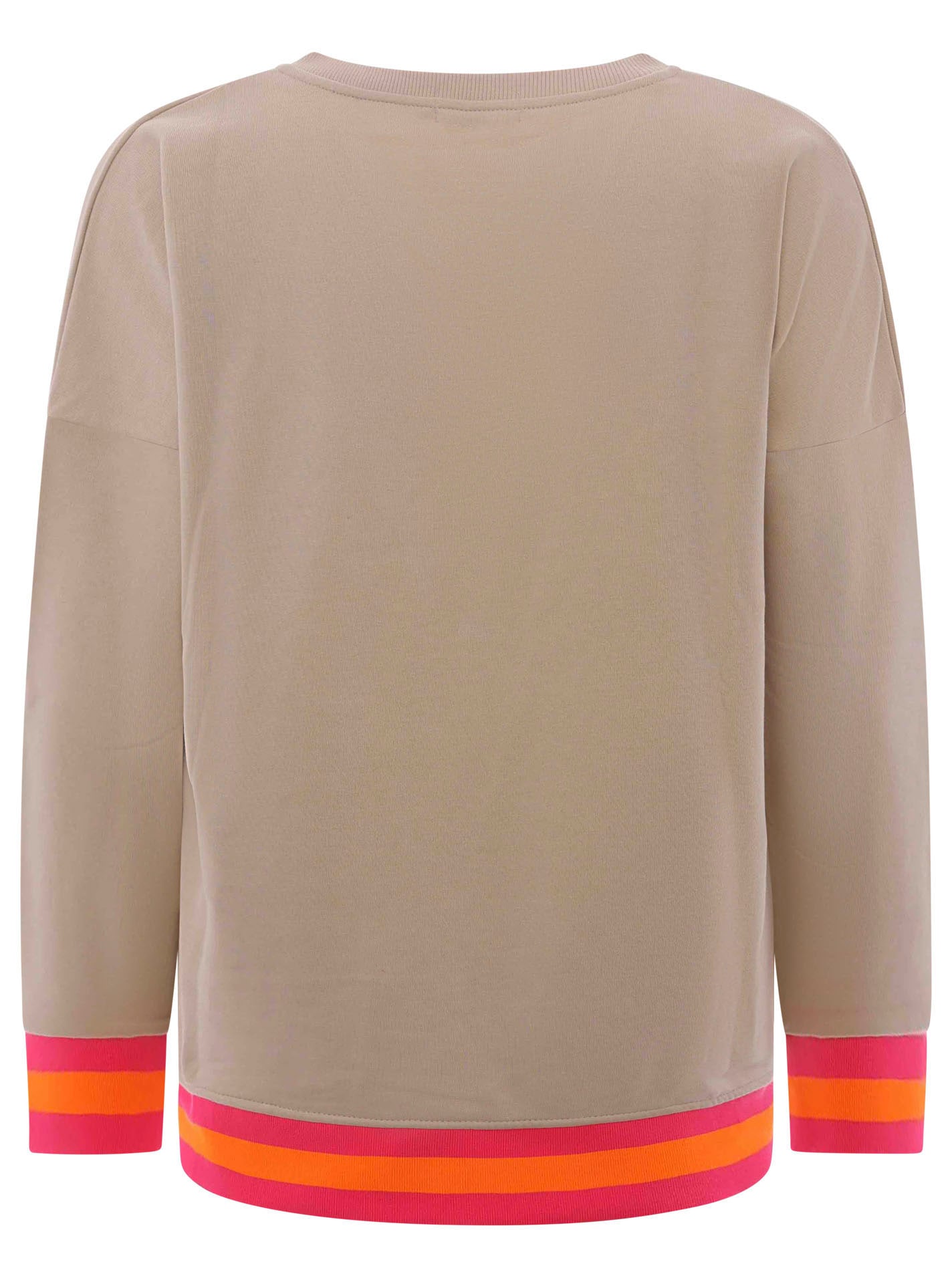 Zwillingsherz Sweatshirt, mit V-Ausschnitt und aufgesticktem "Moin" in Neonfarben
