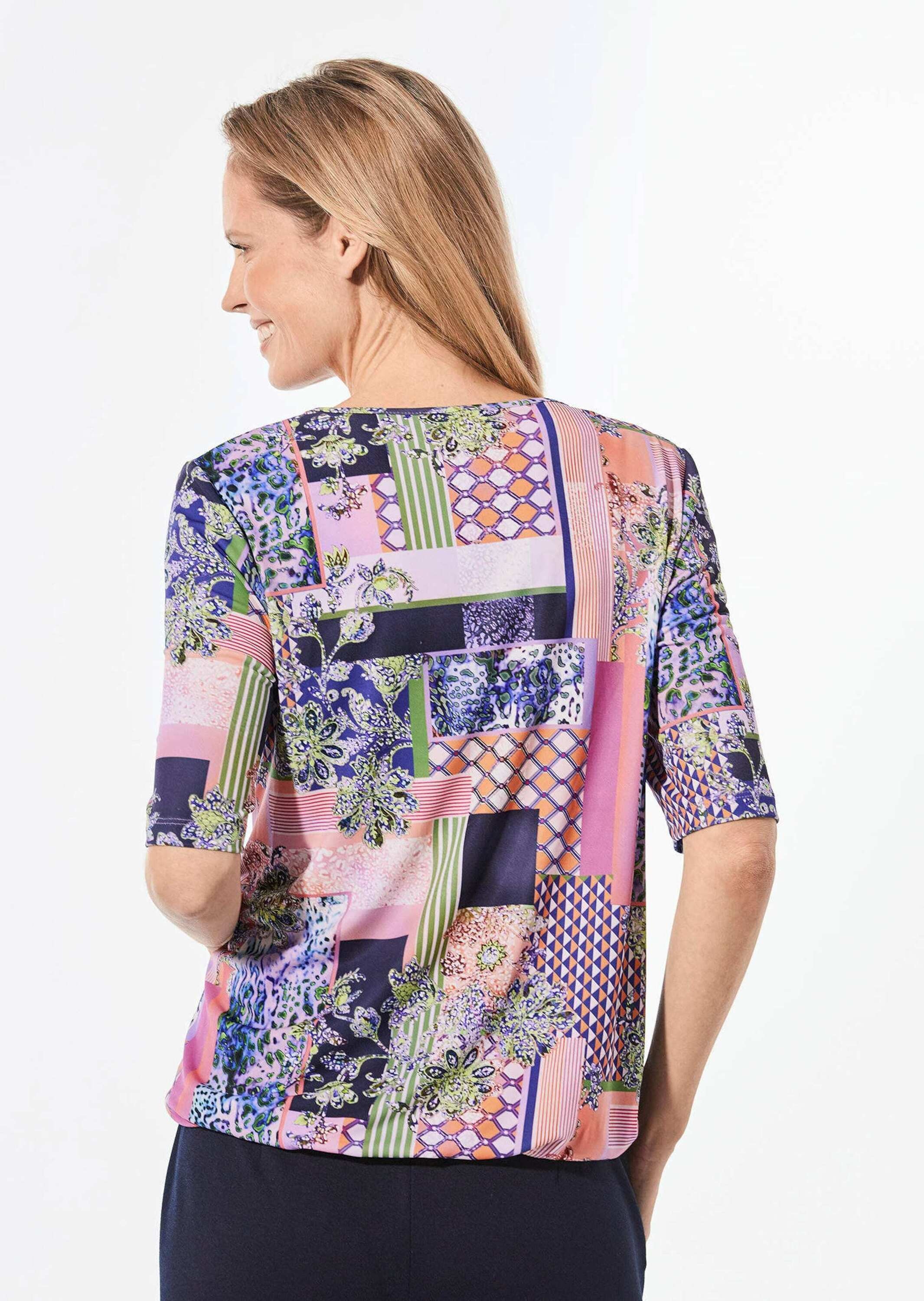 GOLDNER Kurzarmshirt »Shirt mit Wasserfallausschnitt«