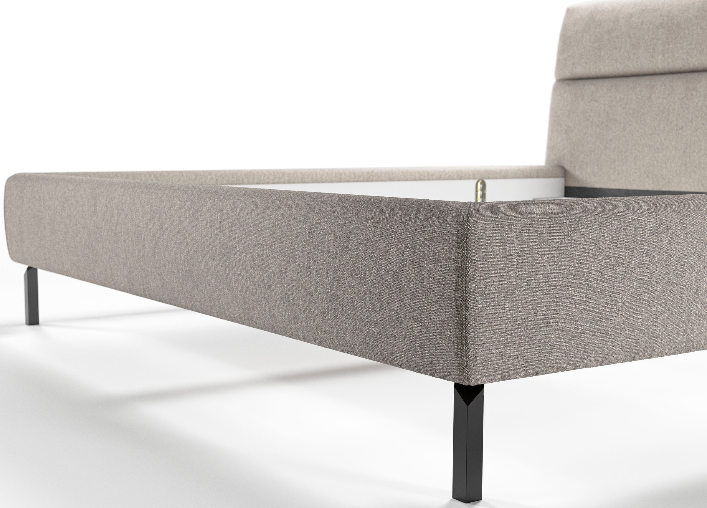 Places of Style Polsterbett »Seiano Strukturstoff. hochwertiger Hussenbezug für spaltfreie Ecken«, belastbar bis 280kg, in 4 Breiten, auch in Überlänge 220cm