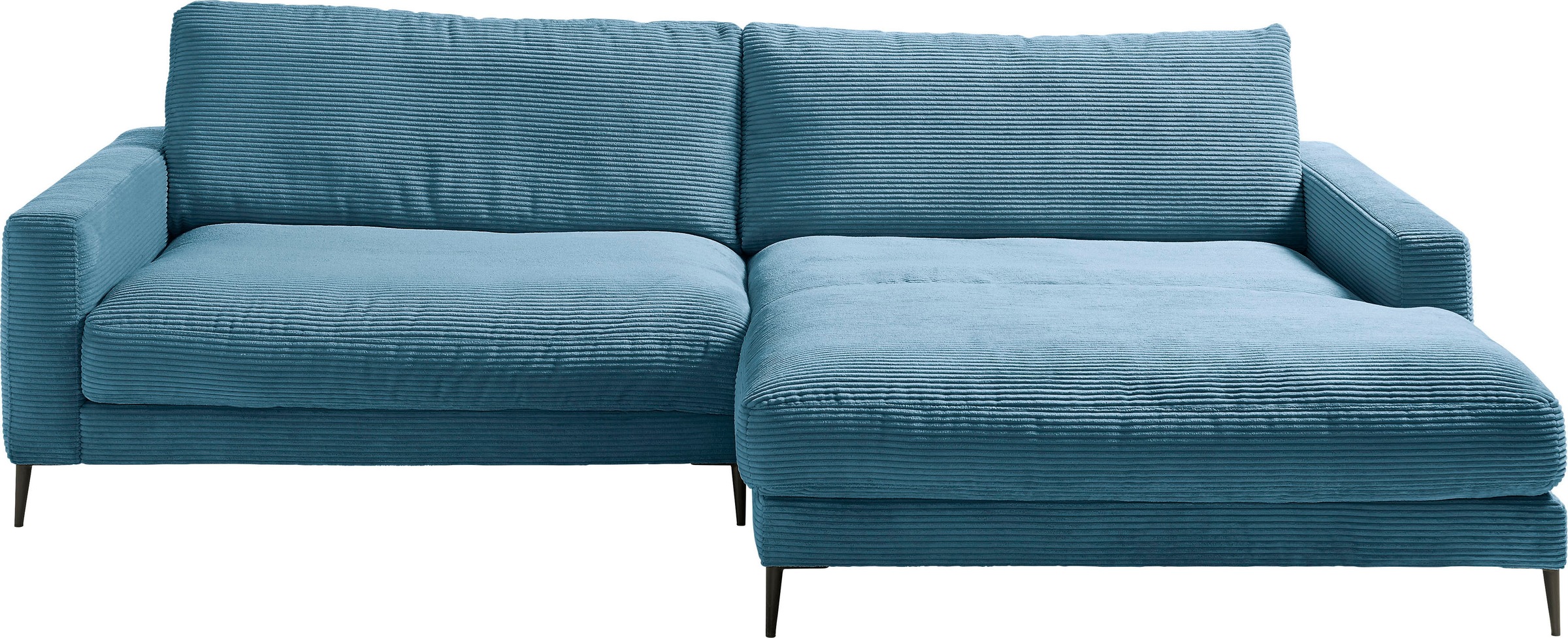 INOSIGN Ecksofa »Downtown, B/T/H: 272/190/84 cm L-Form«, weicher Sitzkomfort auch in Cord und Bouclé, incl. Zierkissen