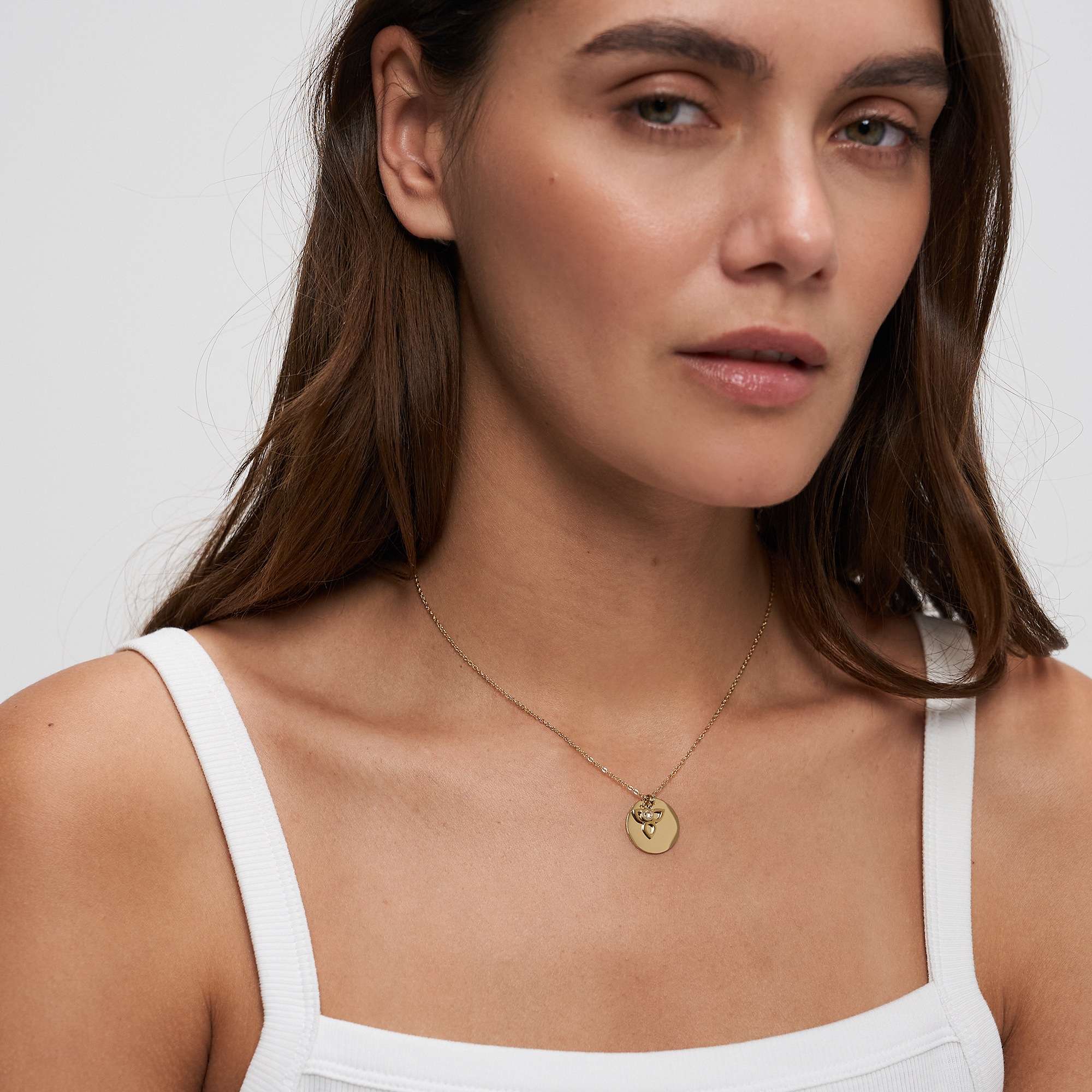 Tamaris Kette mit Anhänger »Schmuck Geschenk Edelstahl Halskette Kreis/Blüte« mit Zirkonia (synth.)