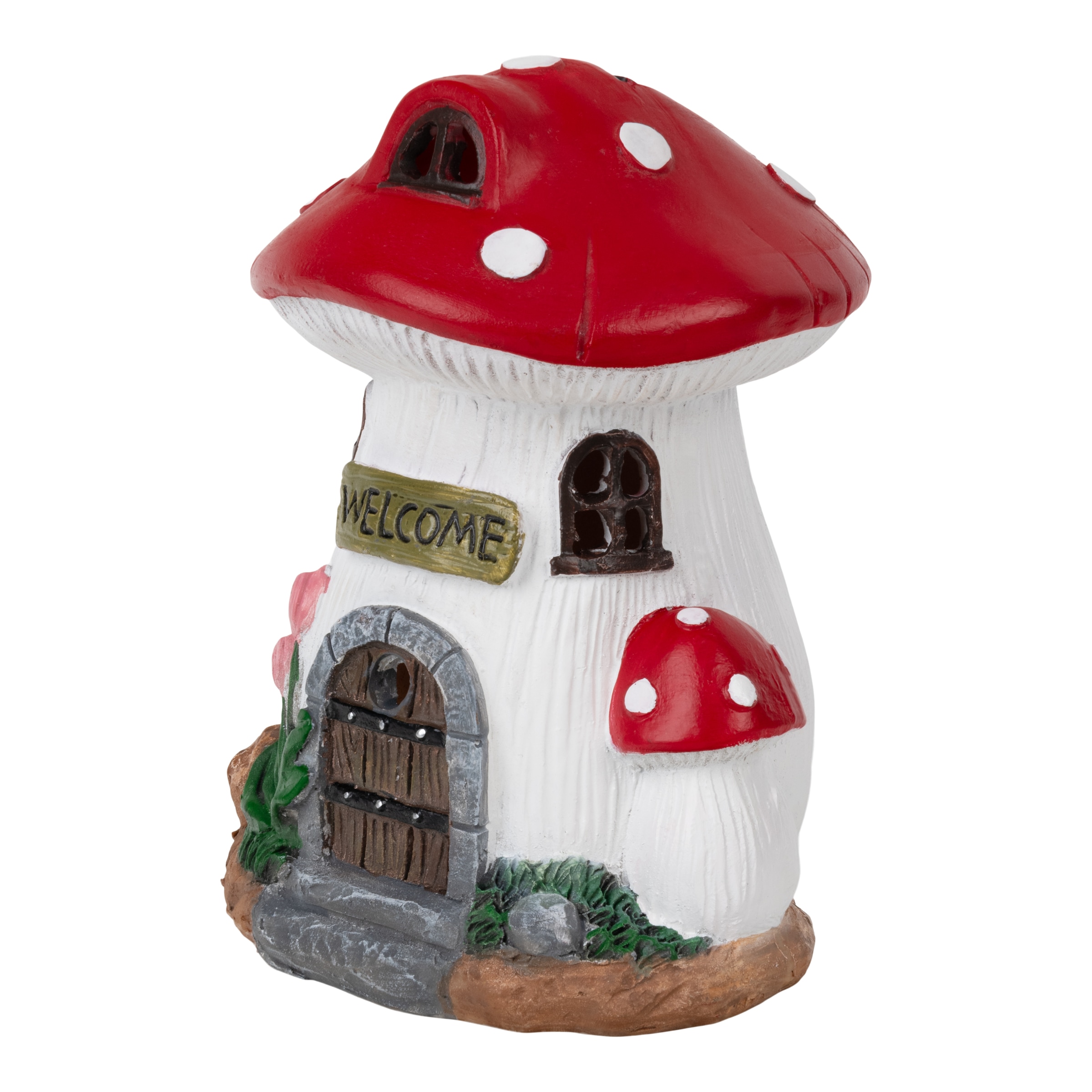 näve LED Solarleuchte »Mushroom« LED-Modul 1 Stk. Warmweiß Pilzhaus bunt, LED warmweiß, inkl. Druckschalter, H: 17,3cm, L/B: 13cm