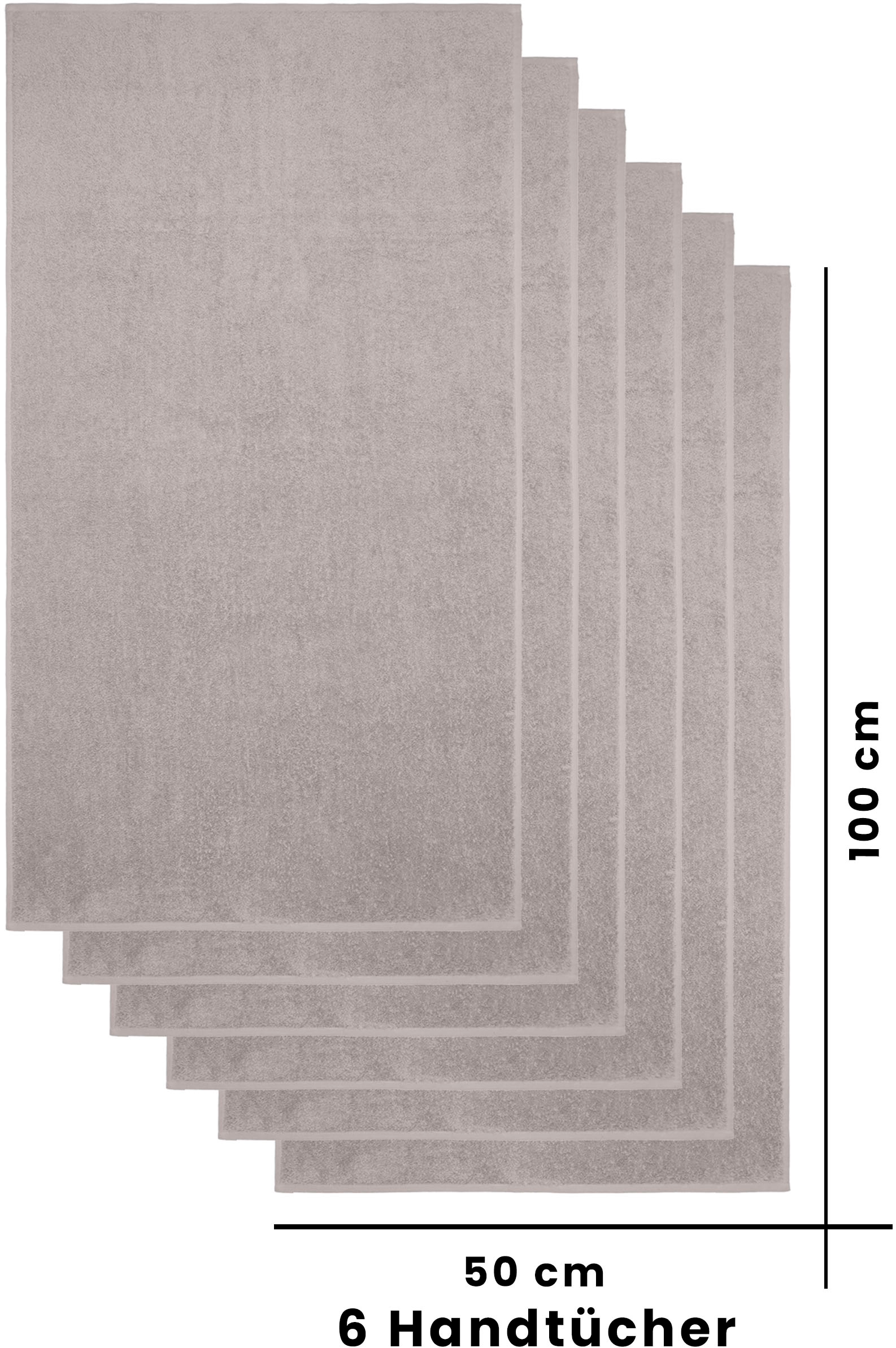 my home Handtücher »Handtuch Merida, 6 Handtücher (50x100cm)«, (Set, 6 St., 6x 50x100cm), kuschelig weich, 100% Baumwolle
