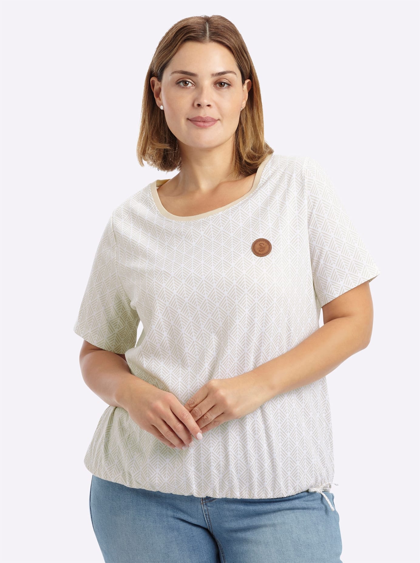 Sheego Rundhalsshirt »Halbarmshirt« 1