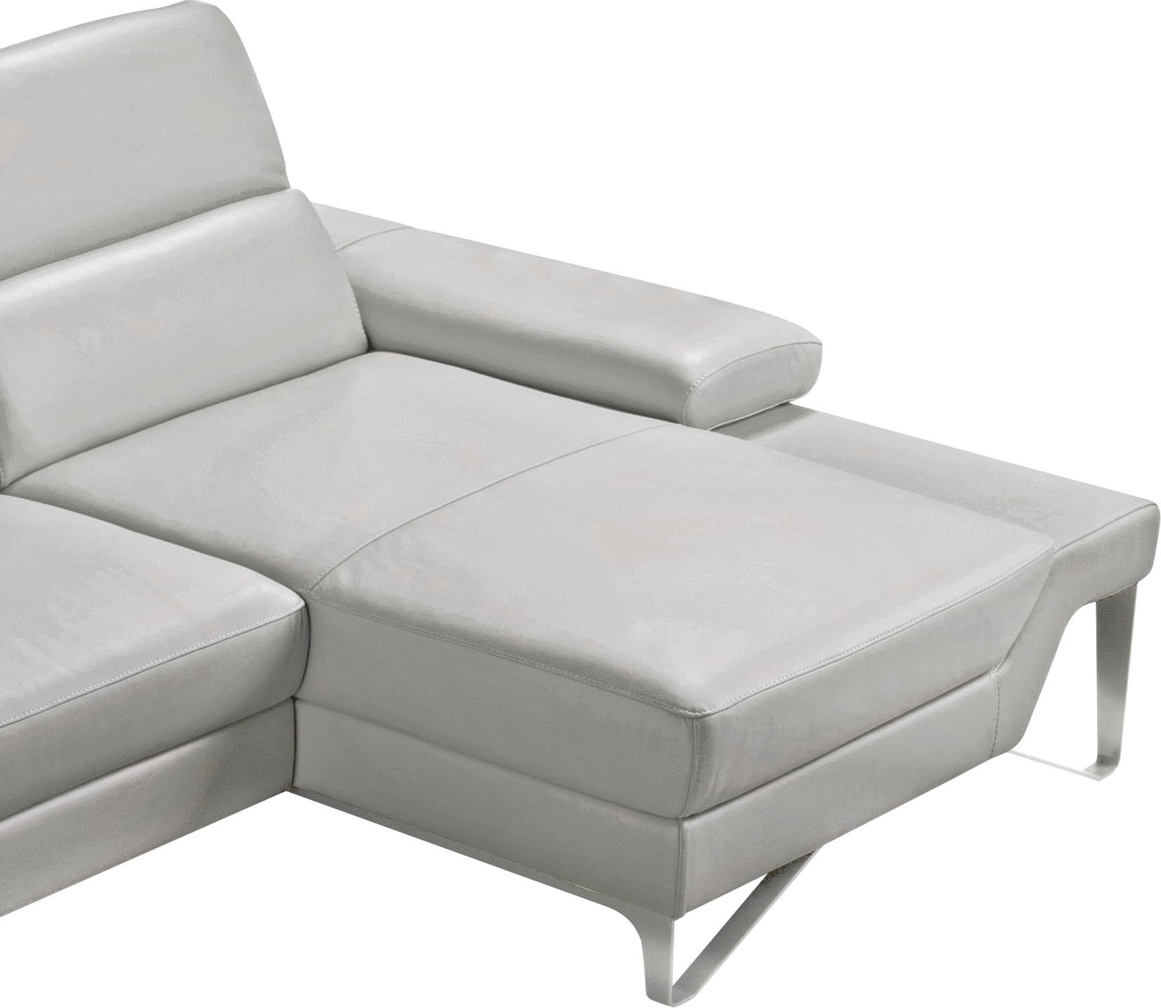 Egoitaliano Ecksofa »Princess, elegantes Designsofa mit erstklassigem Sitzkomfort, L-Form« mit Recamiere, inkl. Kopfteilverstellung, edle Designmetallfüße