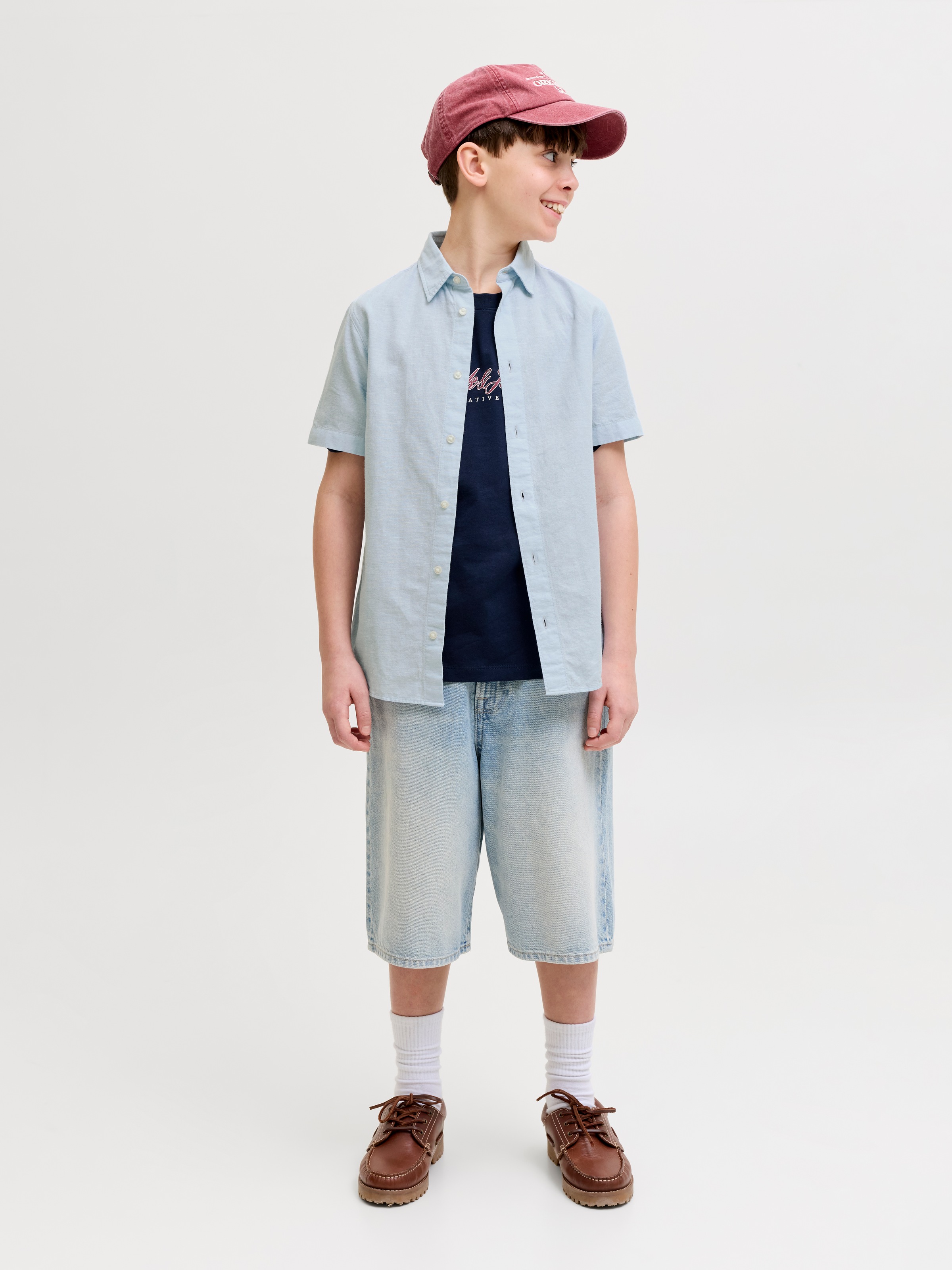 Jack & Jones Junior Kurzarmhemd »JJEBREEZE LINEN BLEND SHIRT S/S SN JNR«