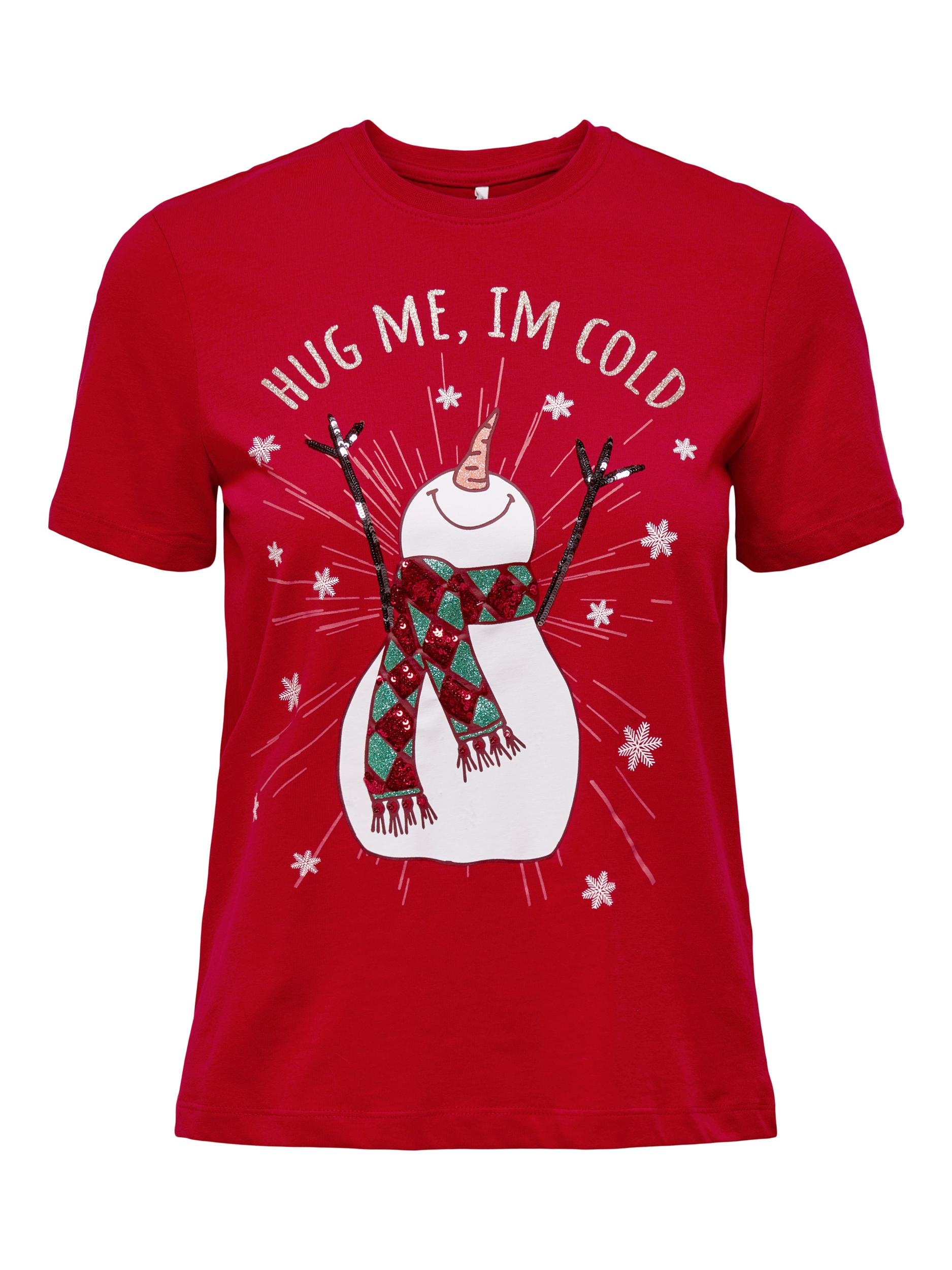 ONLY Rundhalsshirt »ONLXMAS YRSA CHRISTMAS REG S/S TOP JRS«, für  Weihnachten im OTTO Online Shop