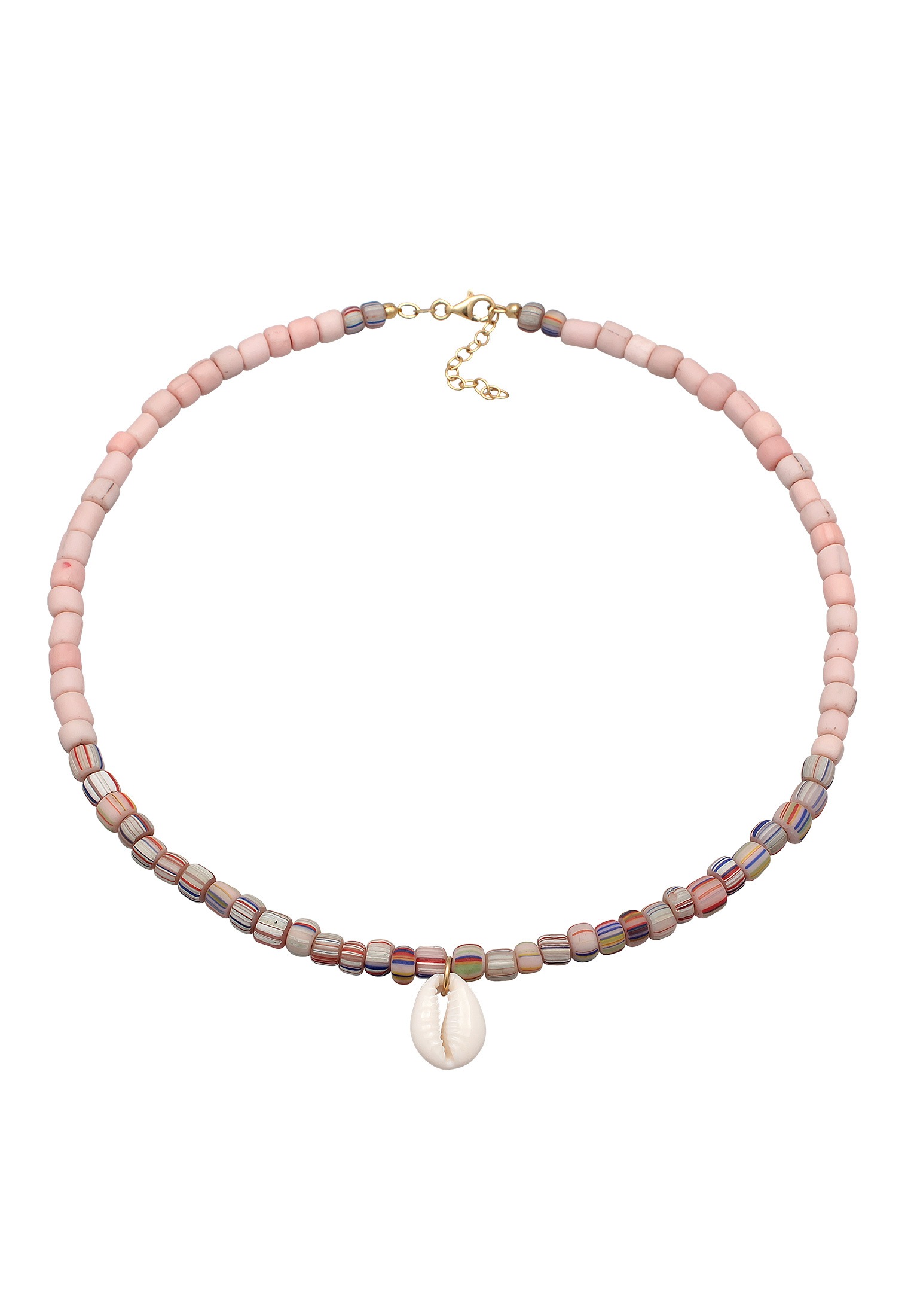 Elli Lange Kette »Halskette Kauri Muschel Glasperlen 925 Silber«
