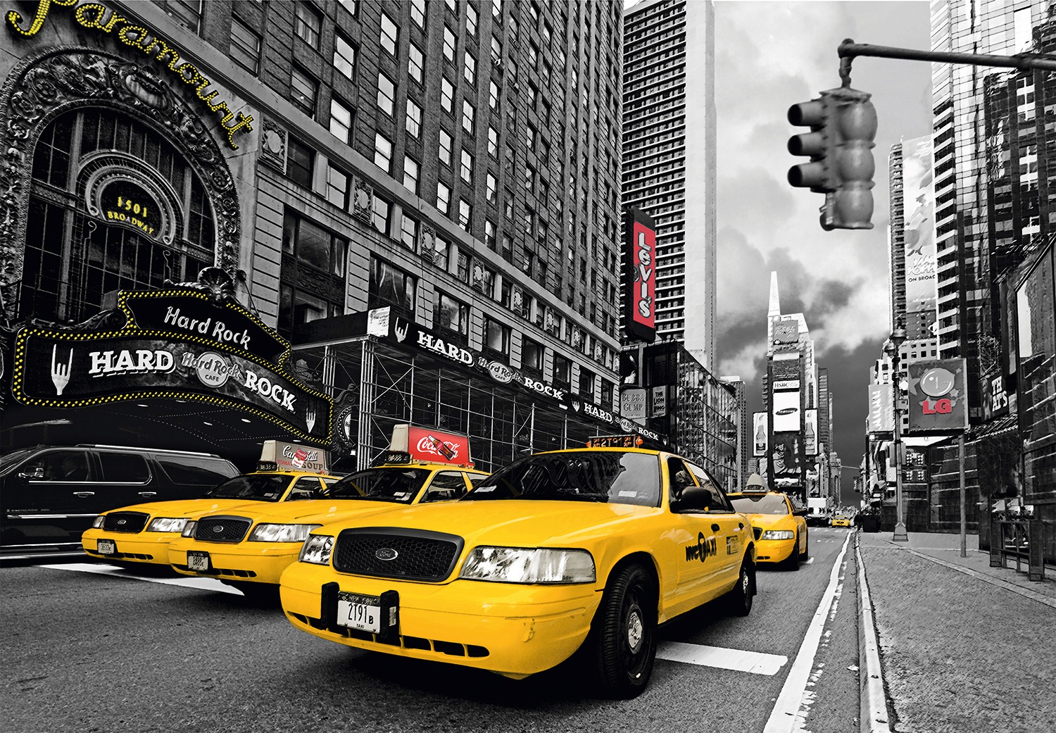 Papermoon Fototapete »Time Square HR Cafe«