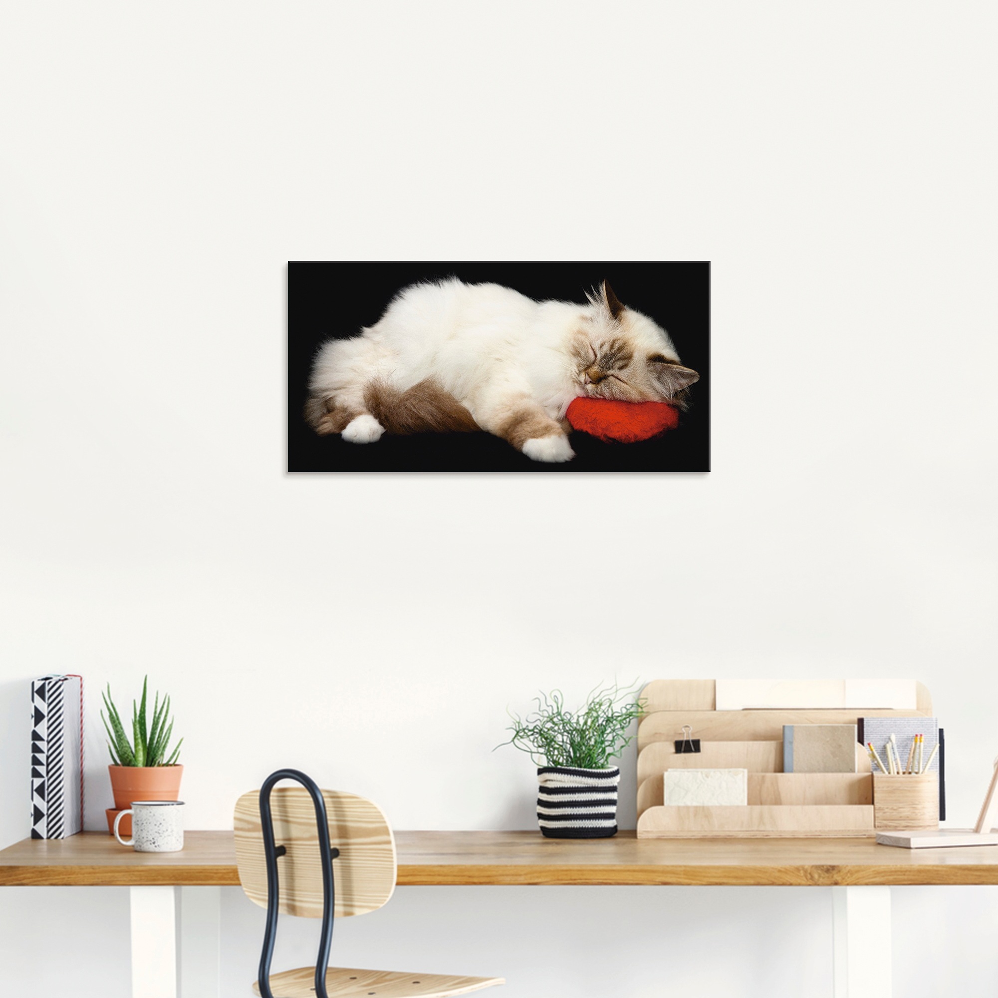 Artland Glasbild »Müde Katze«, Haustiere, (1 St.), in verschiedenen Größen
