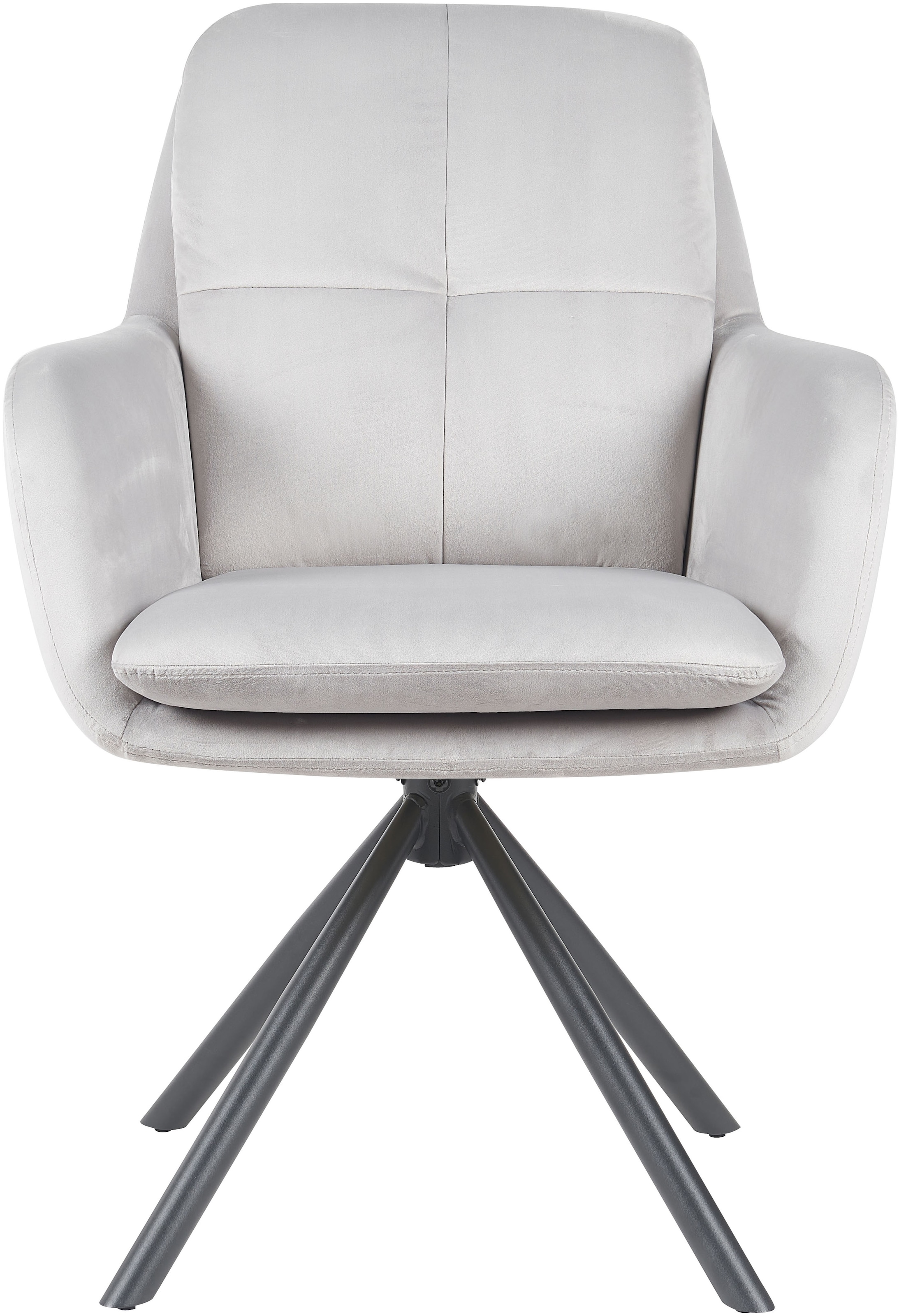 HELA Armlehnstuhl »PARMA« (Set) 2 Stk.2er Pack, 360° drehbar, 4-Fuß, Kissenoptik, Samtvelour, Armlehnen