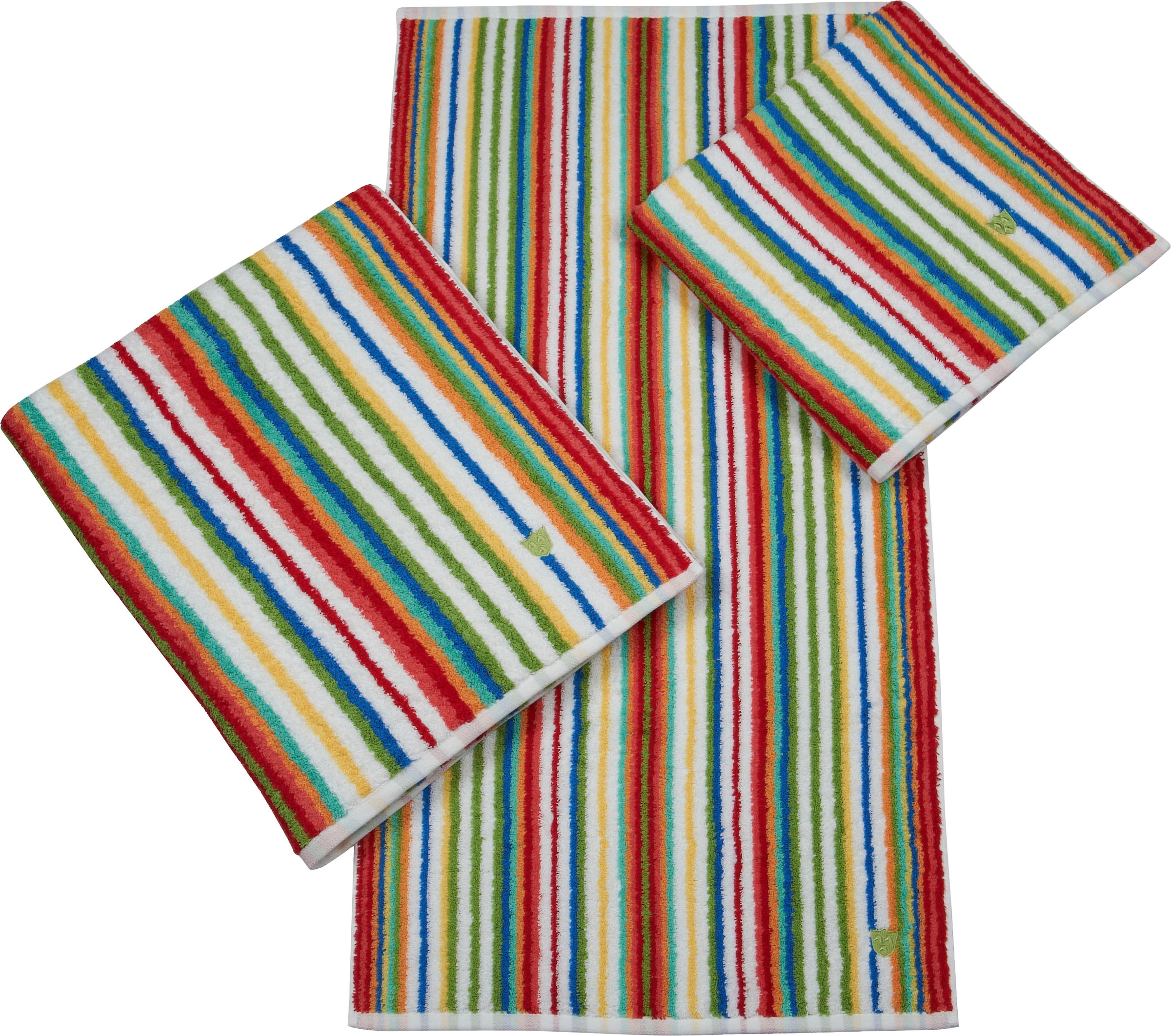 ROSS Handtuch »Vita«, (2 St.), mit Streifen und gesticktem ROSS-Emblem