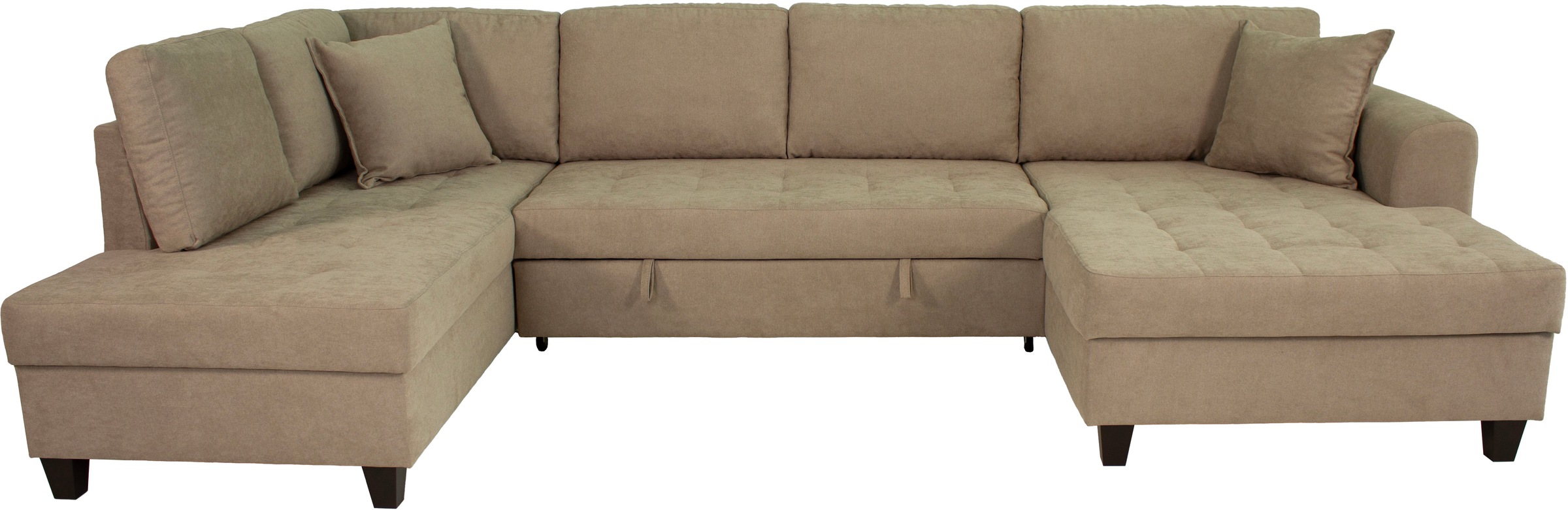 Trends by HG Wohnlandschaft »Moritz, U-Form« inkl. Bettfunktion und Bettkasten, inkl. 2 Zierkissen