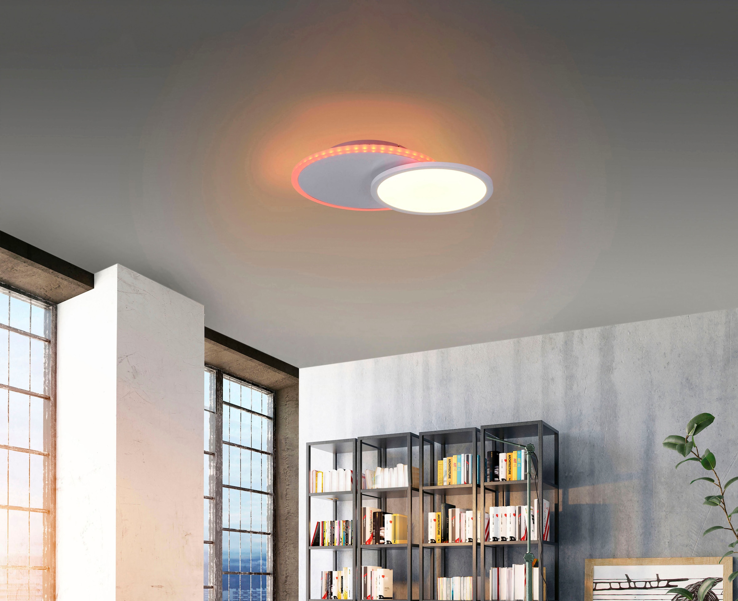 JUST LIGHT Deckenleuchte »MADINA« LED-Board 1 Stk. warmweiß - kaltweiß CCT-tunable white,RGB,dimmbar über Fernbedienung,Funk-Fernbedienung