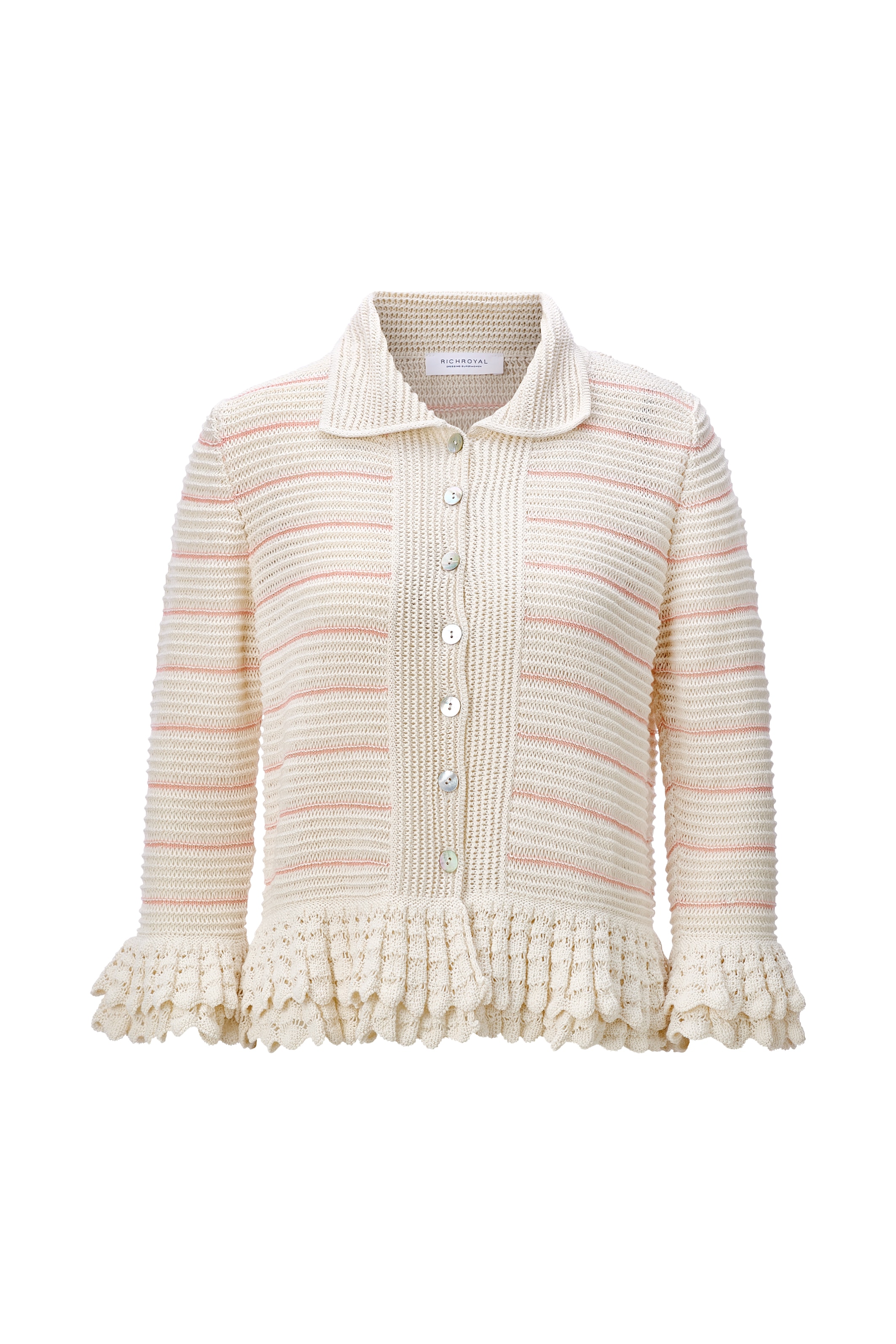 RICHROYAL Strickjacke Regular fit mit Spitzendetails