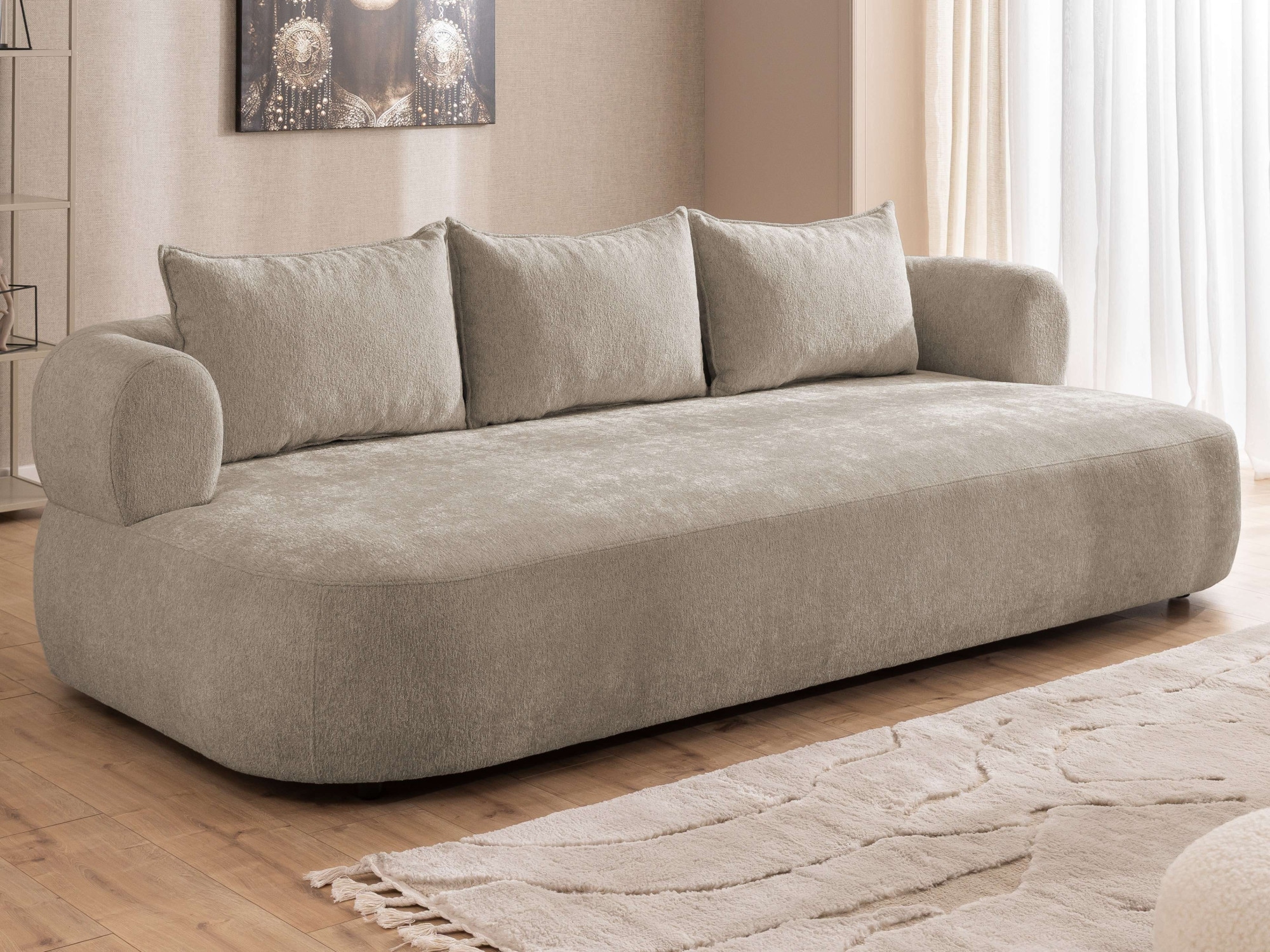 Home affaire Big-Sofa »LUSSAC 4-Sitzer Design-Sofa mit Zierkissen, Maße B/T/H: 242/123/78 cm«, hoher Sitzkomfort und modernes Design, Sofa ohne Bettfunktion