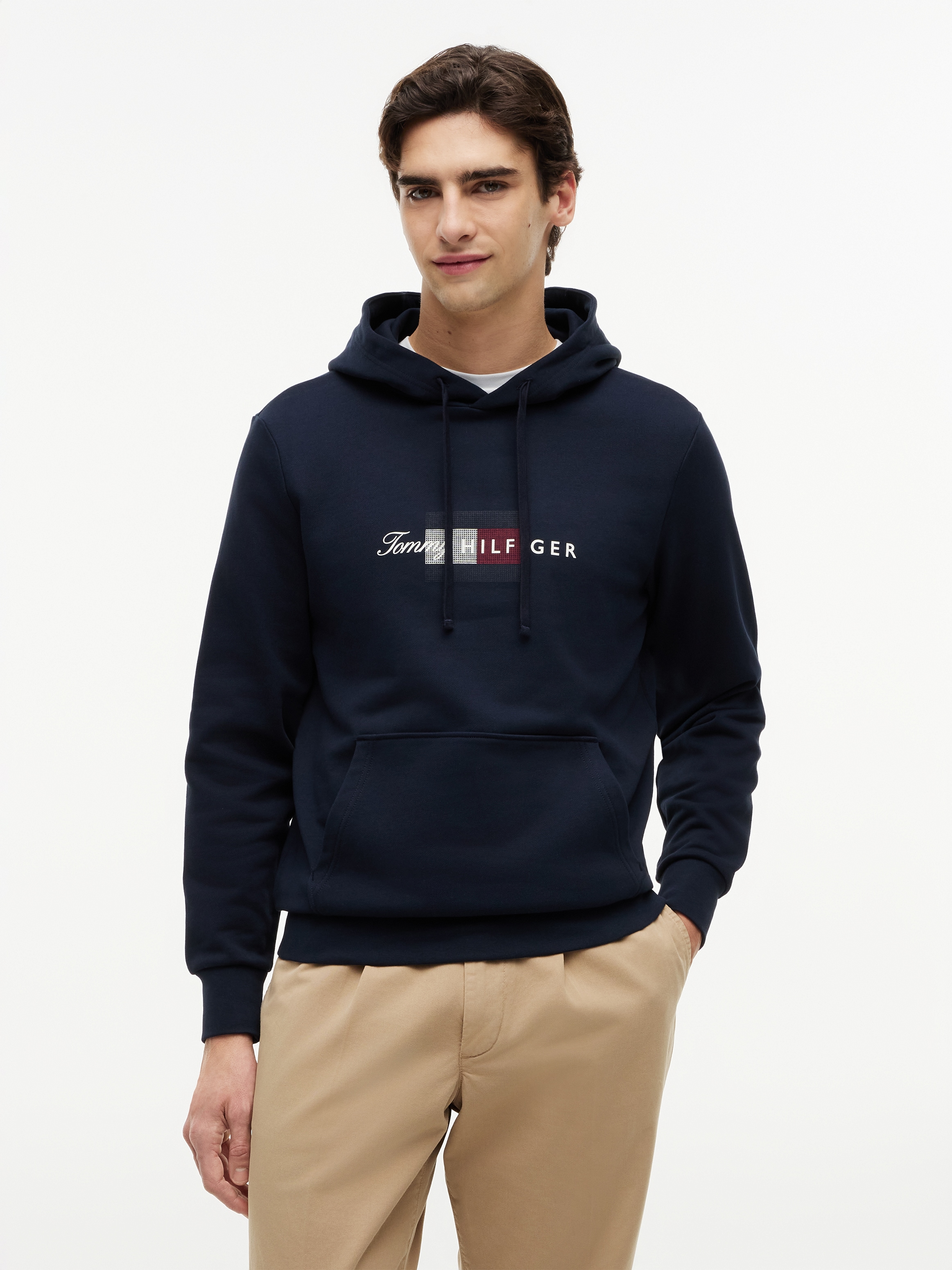 Tommy Hilfiger Hoodie »SCRIPT FLAG HOODIE«, mit Flag-Grafik und Tunnelzug
