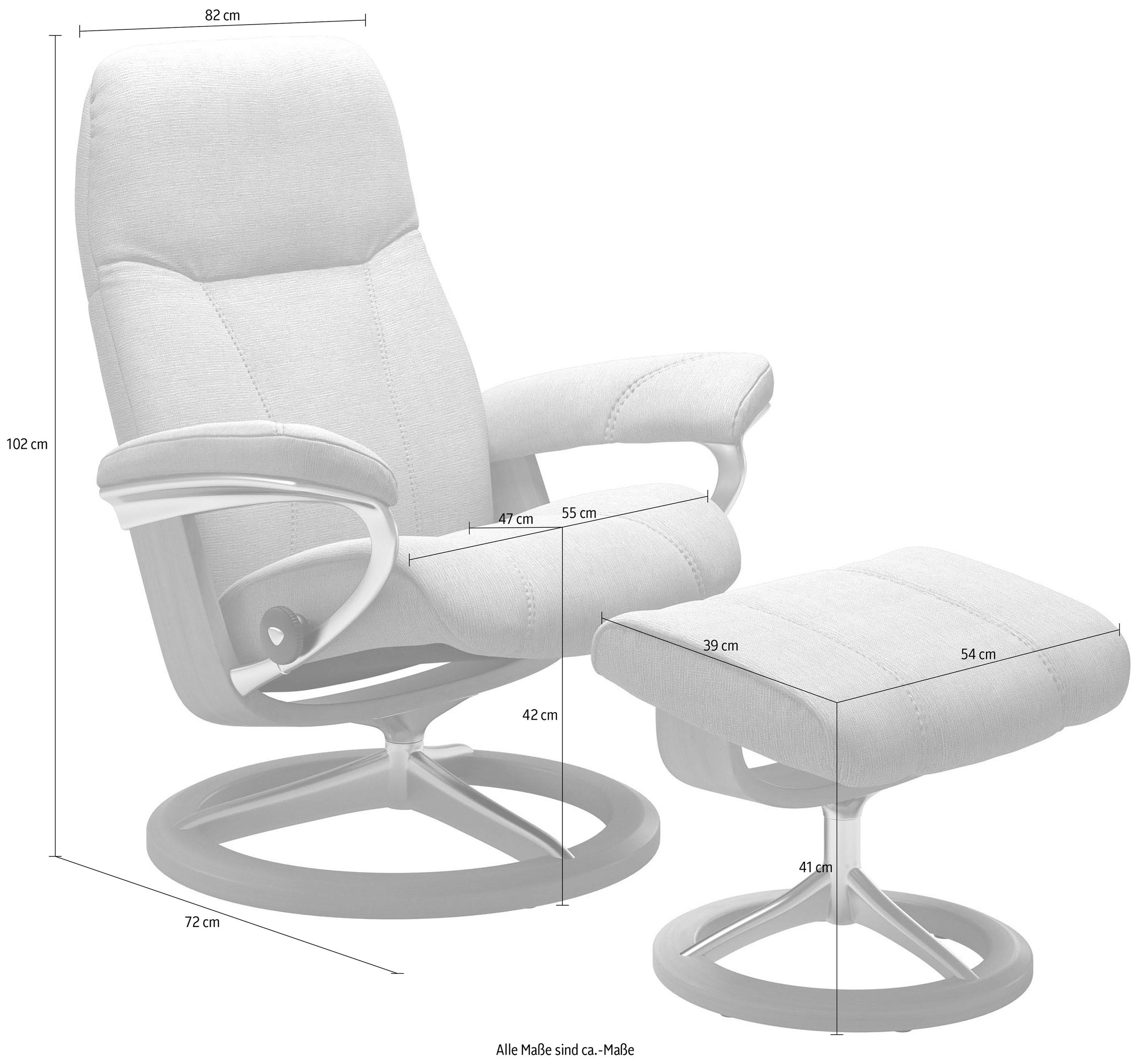 Stressless® Relaxsessel »Consul«, mit Hocker, mit Signature Base, Größe M, Gestell Whitewash