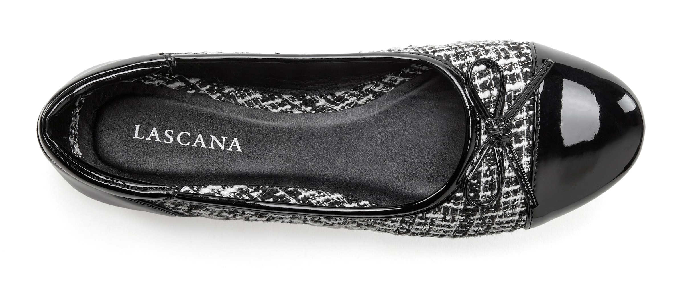 LASCANA Ballerina, in Hahnentritt-Optik, Freizeitschuh, Slipper, Halbschuh VEGAN