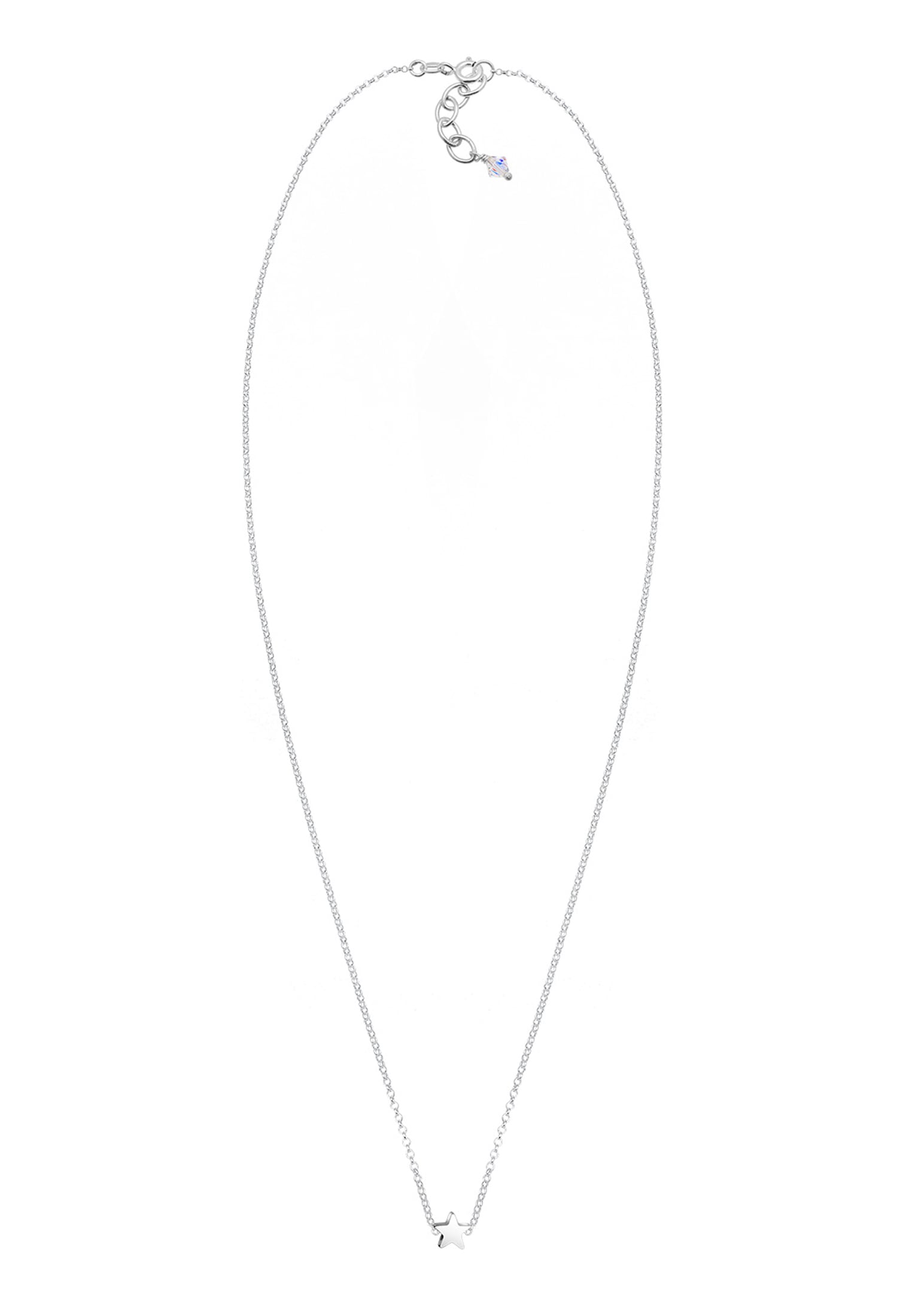 Elli Silberkette »Halskette Kinderhalskette Stern Glas Kristalle Weiß 925 Sterling Silber«
