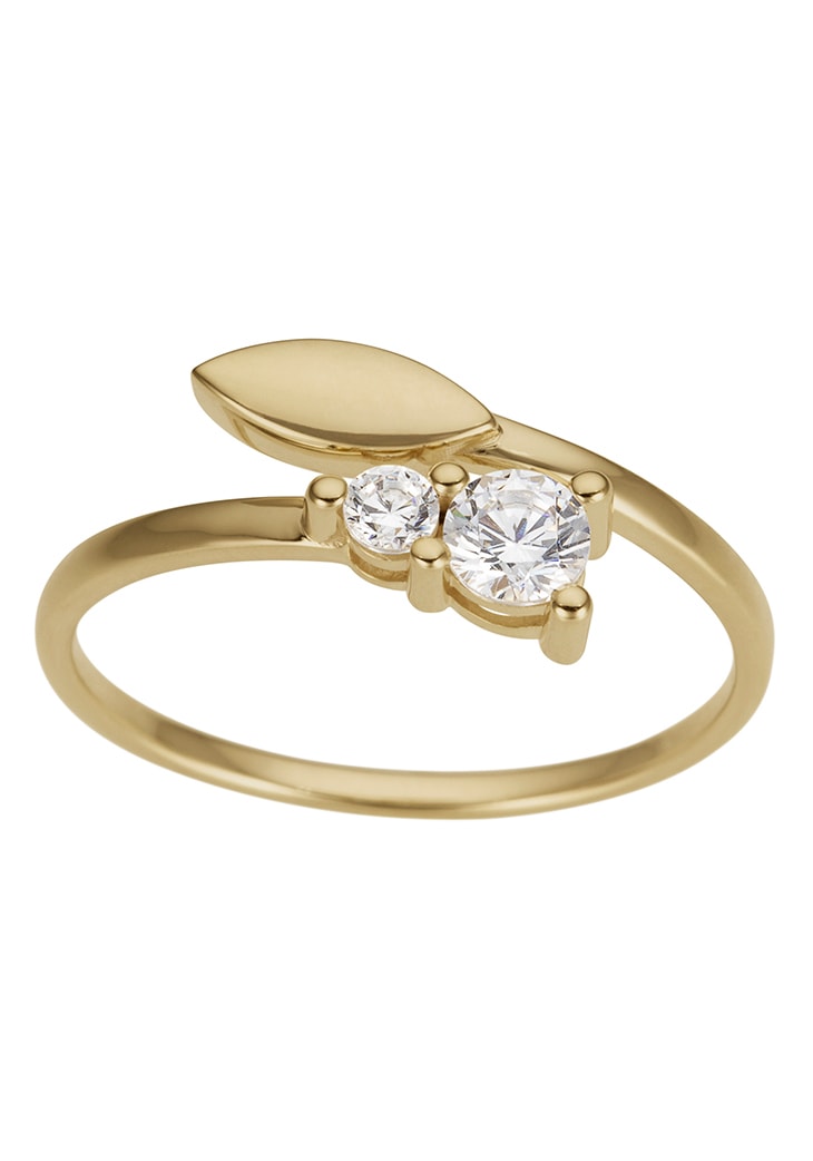 Goldring »Schmuck Geschenk Gold 333 Verschlungen mit Blatt-Optik«, mit Zirkonia (synth.)