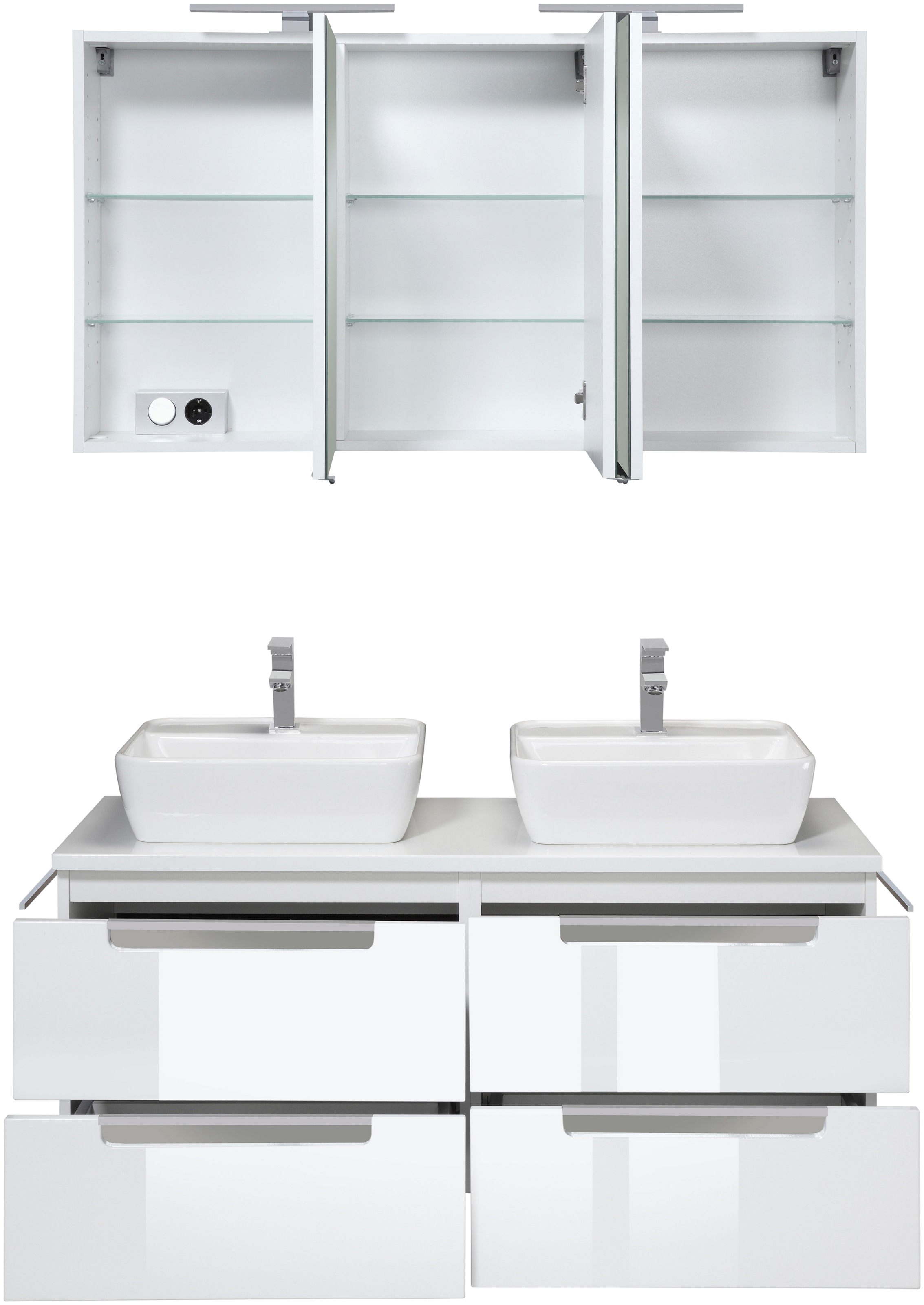 welltime Badmöbel-Set »Malibu«, (Set, 2 St.), Breite 120 cm, mit Soft-Close