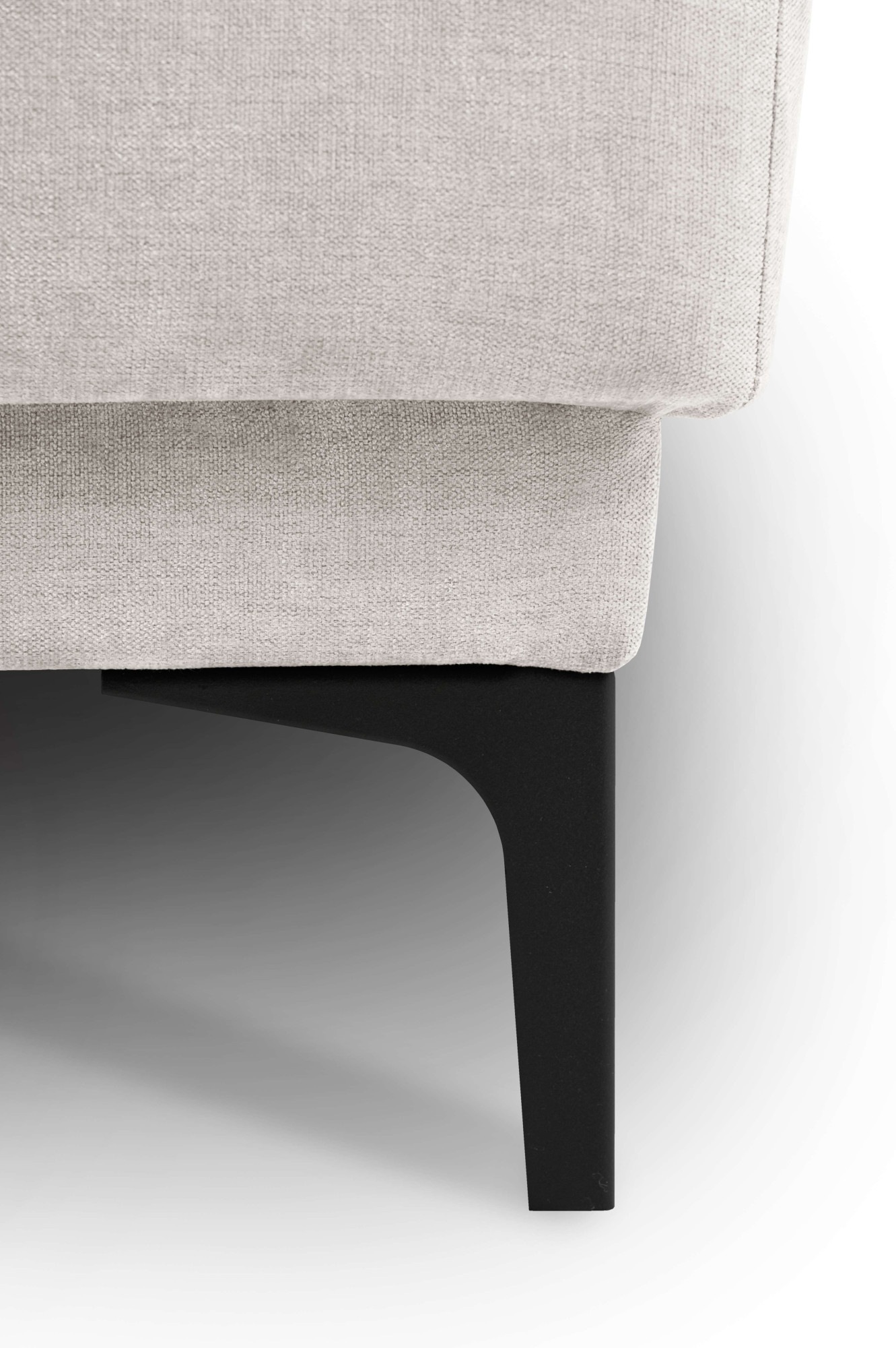 Places of Style Wohnlandschaft »XXL Sofa Oland, Struktur, Flachgewebe, Luxus-Microfaser, Boucle«, U-Form, 342 cm, Wellenunterfederung, Skandi-Design, Metallfüße