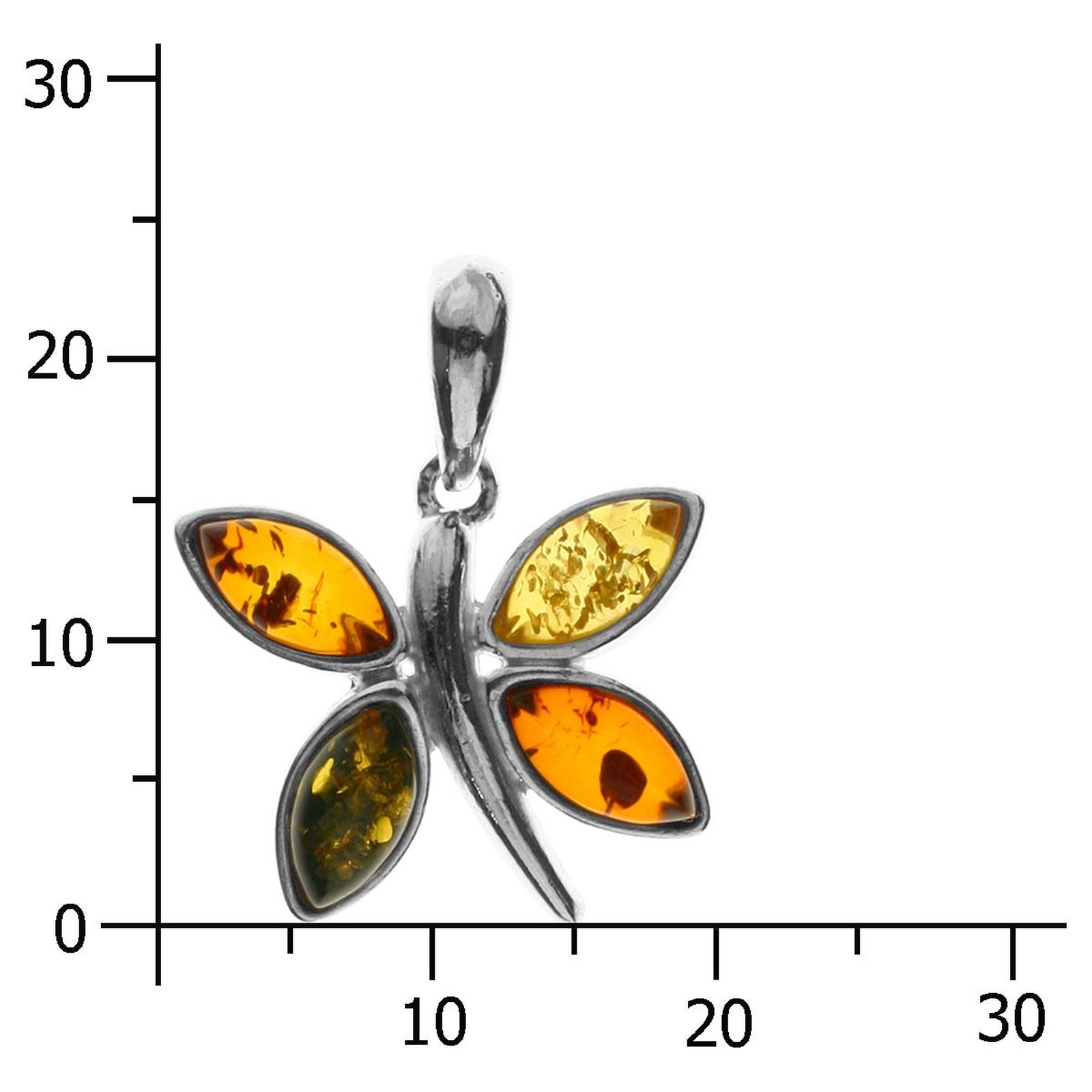 OSTSEE-SCHMUCK Kettenanhänger »- Schmetterling - Silber 925/000 - Bernstein«