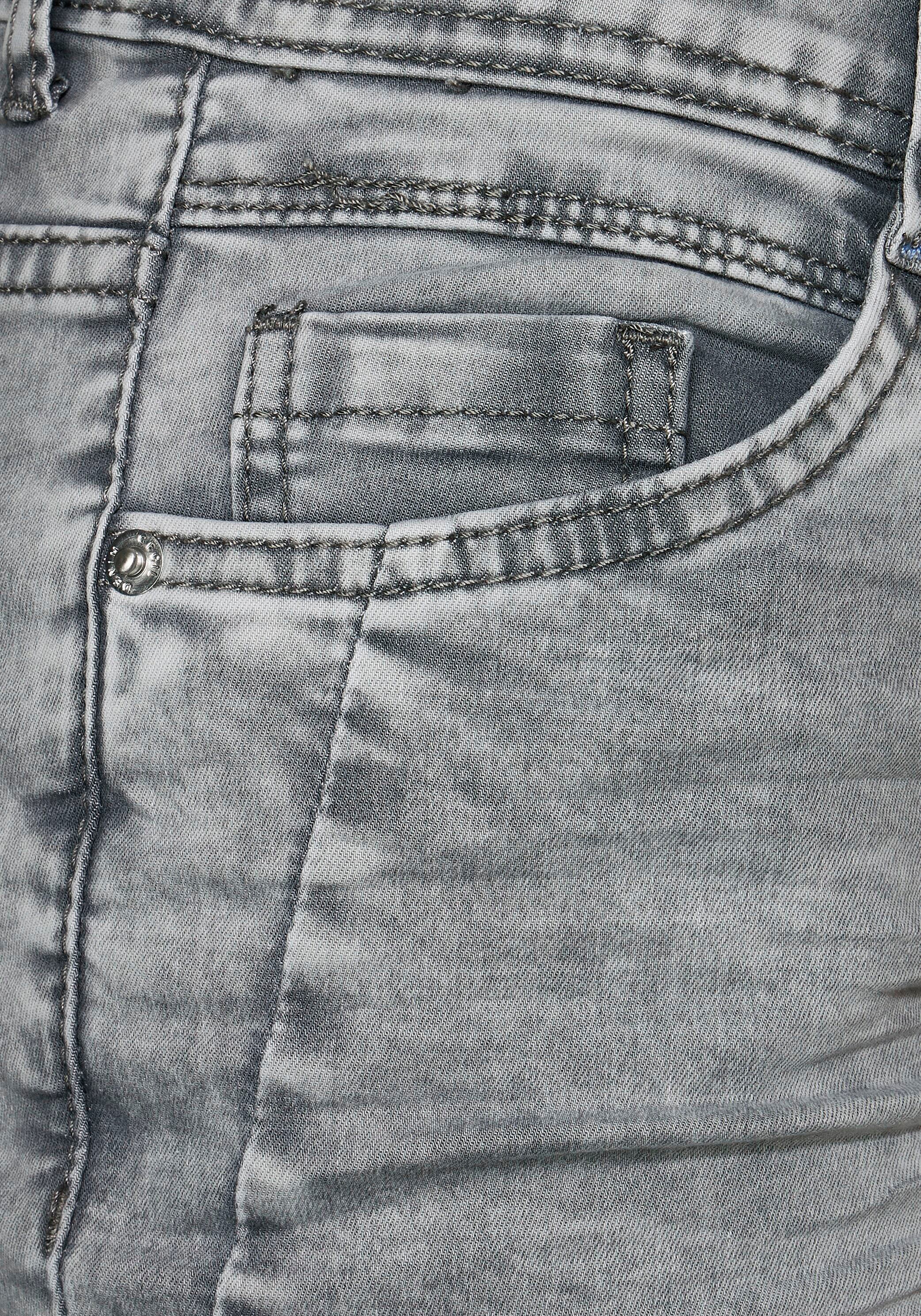NOS dezenten und Slim-fit-Jeans Cecil Scarlett Zier- bei mit »Style Teilungsnähten Grey«, OTTO