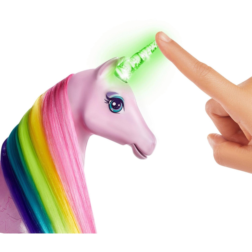 Barbie Anziehpuppe »Dreamtopia Magisches Zauberlicht Einhorn mit Puppe«