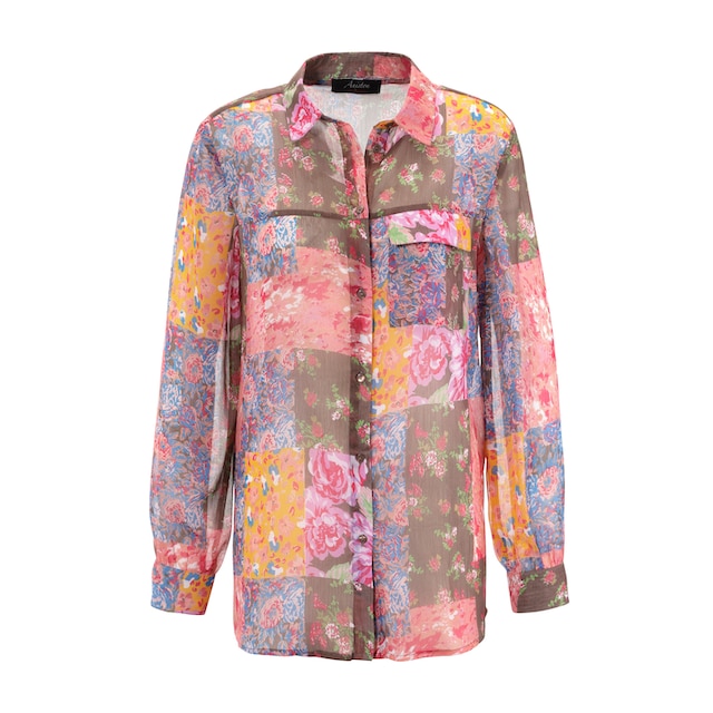 Versandhandel im Ausland zum niedrigsten Preis! Aniston CASUAL im Hemdbluse, kaufen bunten Blumendrucken Patch-Dessin im Shop OTTO mit Online