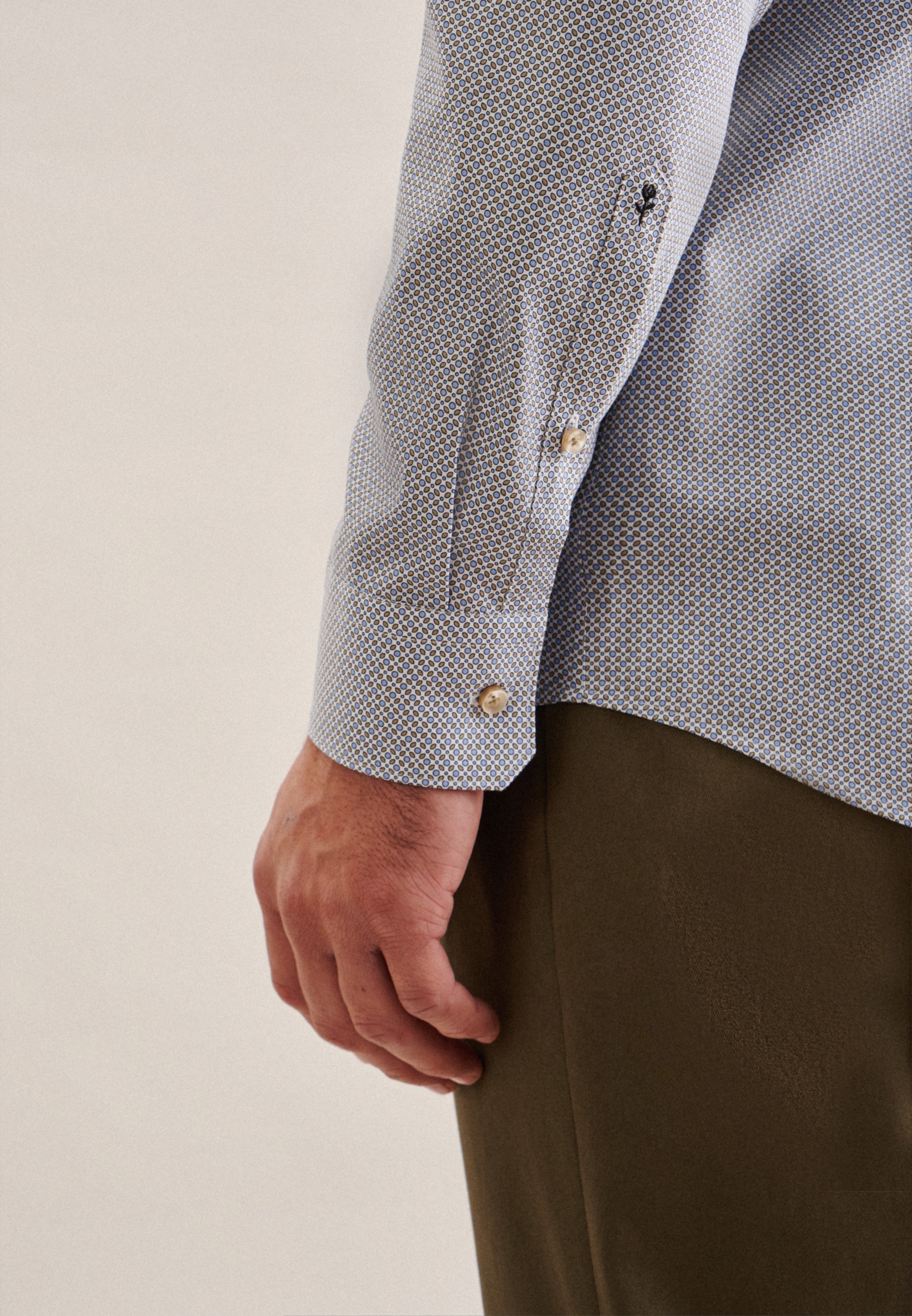 seidensticker Businesshemd »Regular«, Regular Langarm Covered-Button-Down-Kragen Druck