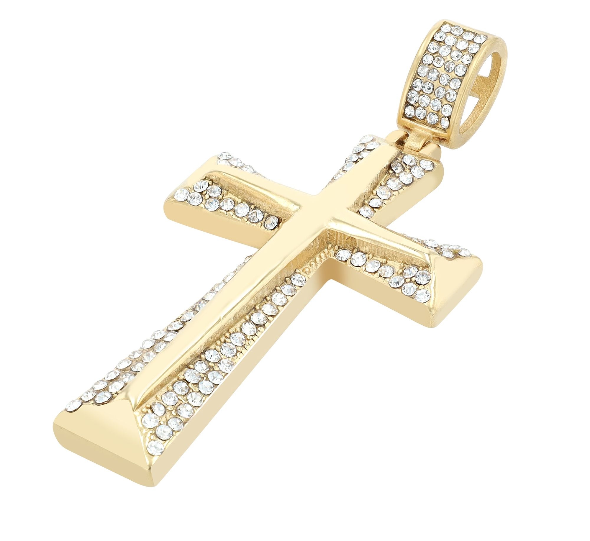 Adelia´s Kettenanhänger »Unisex Anhänger ¿ Kreuzanhänger aus Edelstahl mit Strass Steinchen«