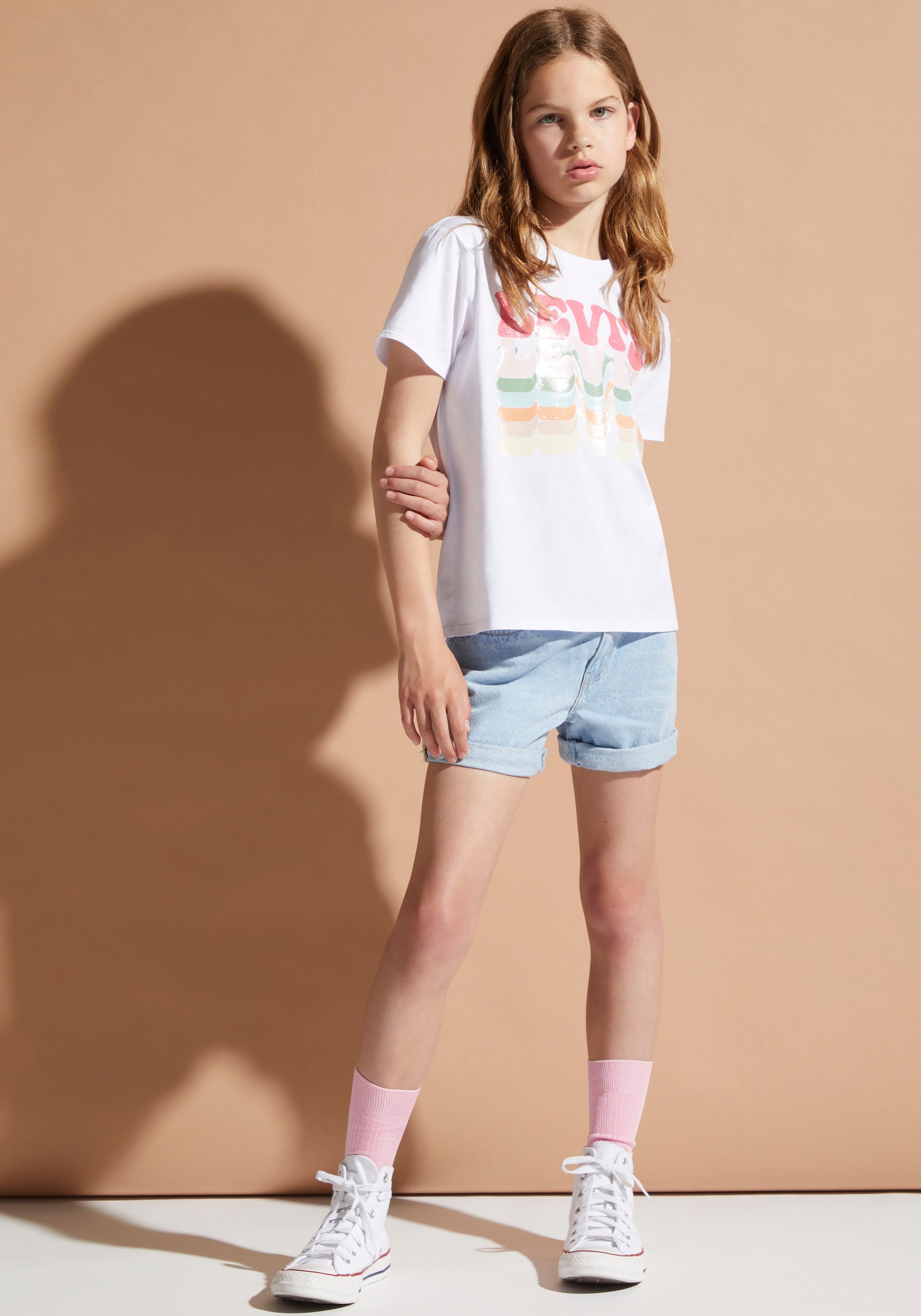 Levi's® Kids T-Shirt »LVG ORGANIC RETRO LEVIS SS TEE«, for GIRLS