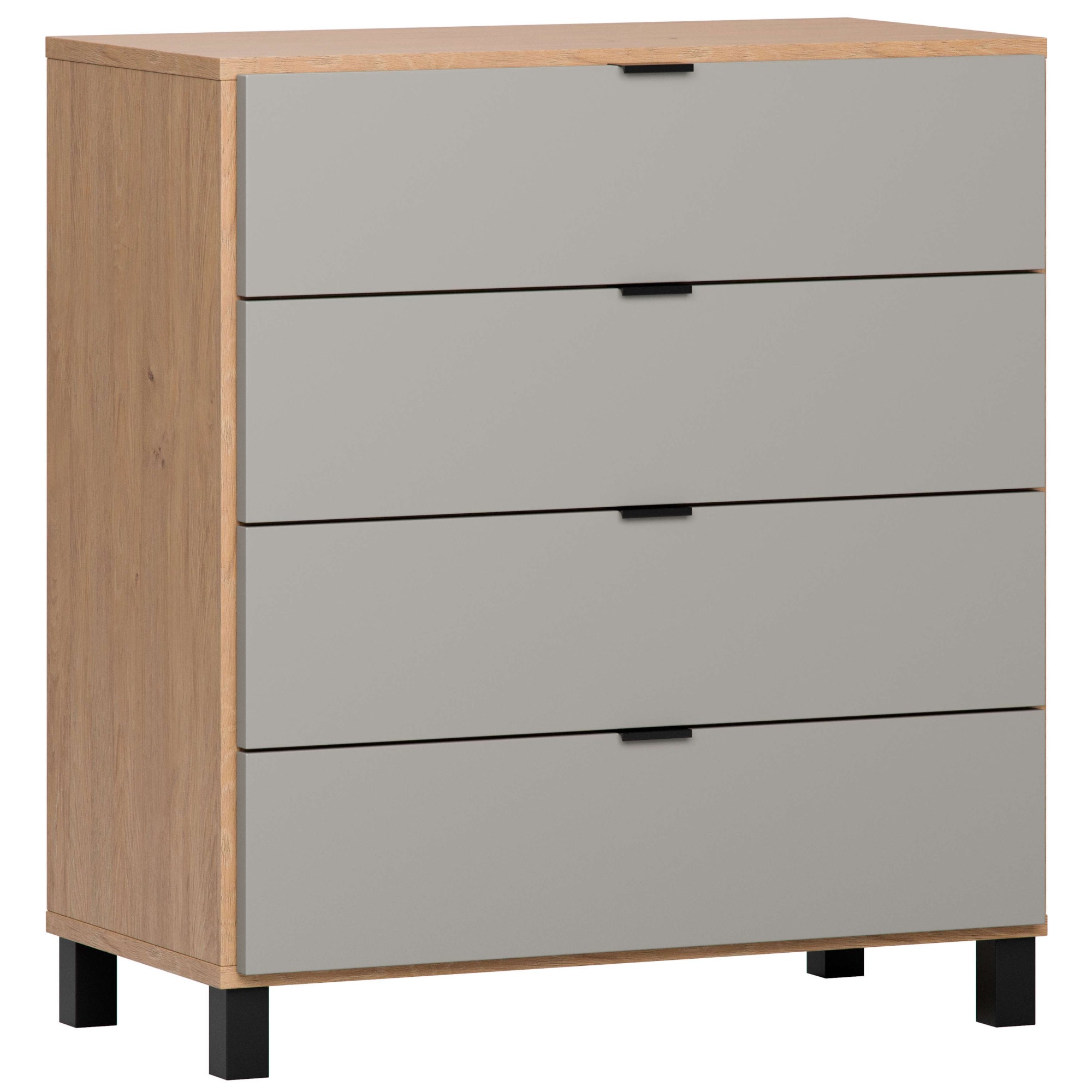 VOX Kommode »SIMPLE Sideboard mit 4 Schubladen, Maße B/T/H: 90/47/94,5 cm« Soft-Close Function, mit schwarzen Metallgriffe