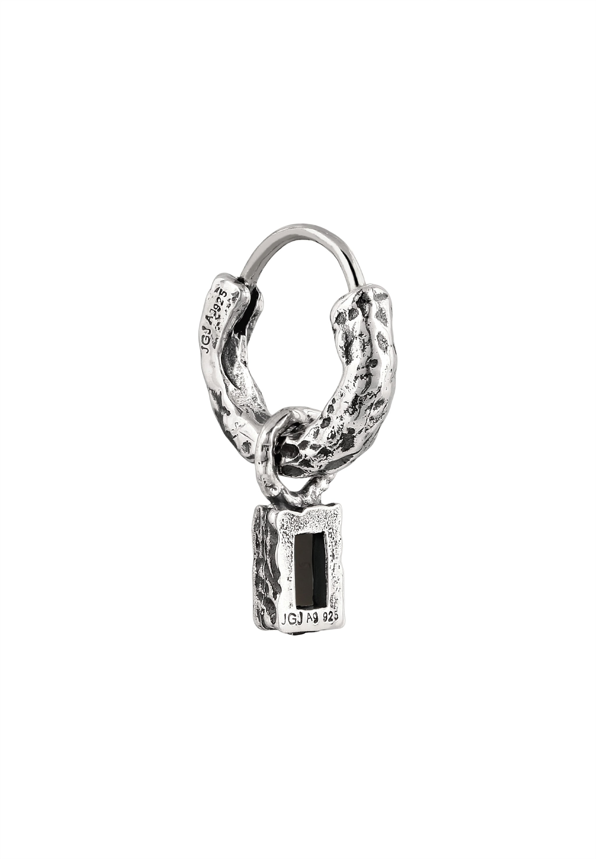 HAZE & GLORY Paar Creolen »Ohrringe Creole Onyx Schwarz 925 Sterling Silber«