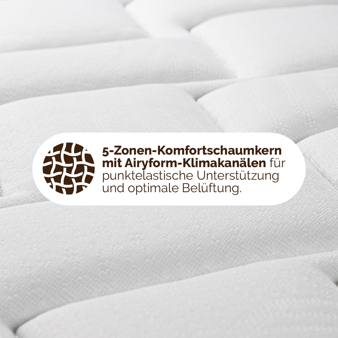 DI QUATTRO Komfortschaummatratze »Komfortschaummatratze Airy Form 23, Matratze in diversen Größen« 23 cm hoch Raumgewicht: 28 kg/m³ 1 Stk. tlg. Die Matratze, die atmet! - besonders atmungsaktiver Kern