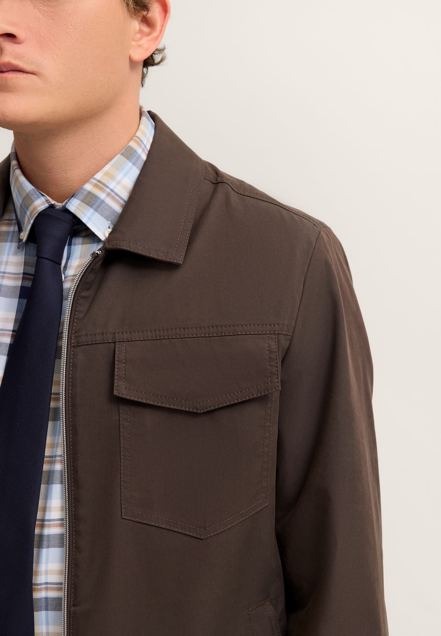 bugatti Hemdjacke »Regular Fit« mit Stretch und Struktur