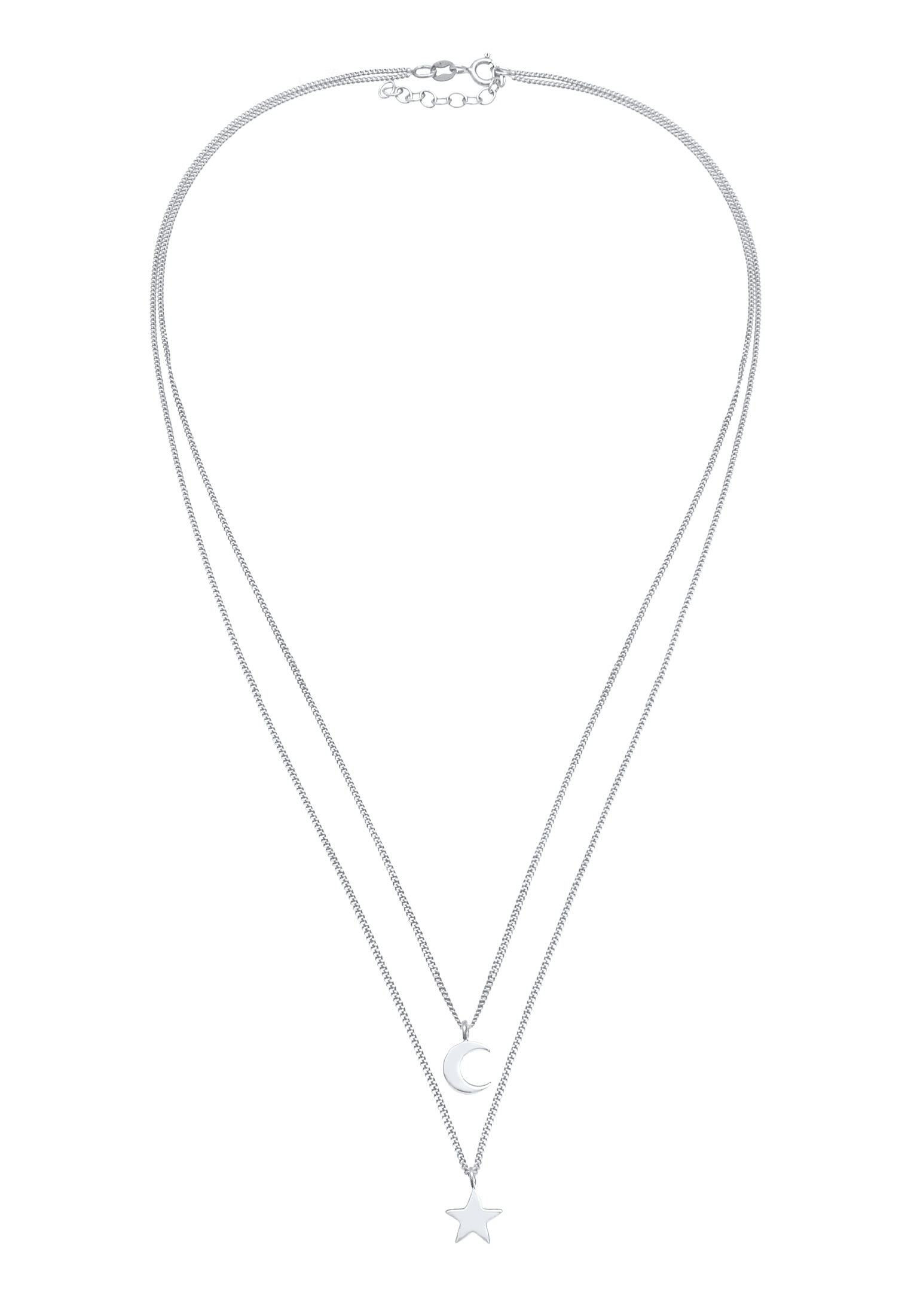 Elli Silberkette »Halskette Layer Stern Mond Astro 925 Silber«