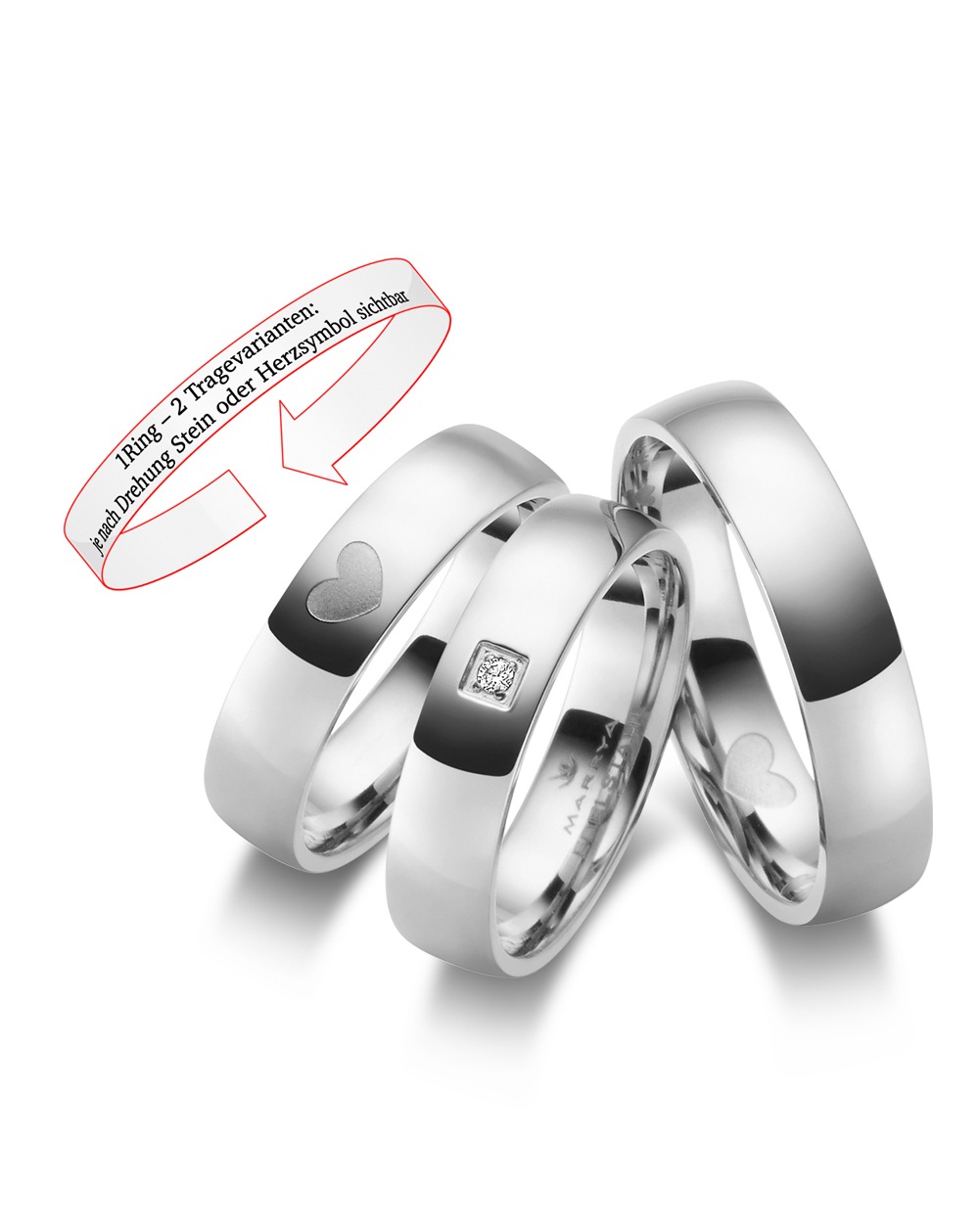 Marrya Trauring »Edelstahl Ringe Trauringe Eheringe Partnerringe«