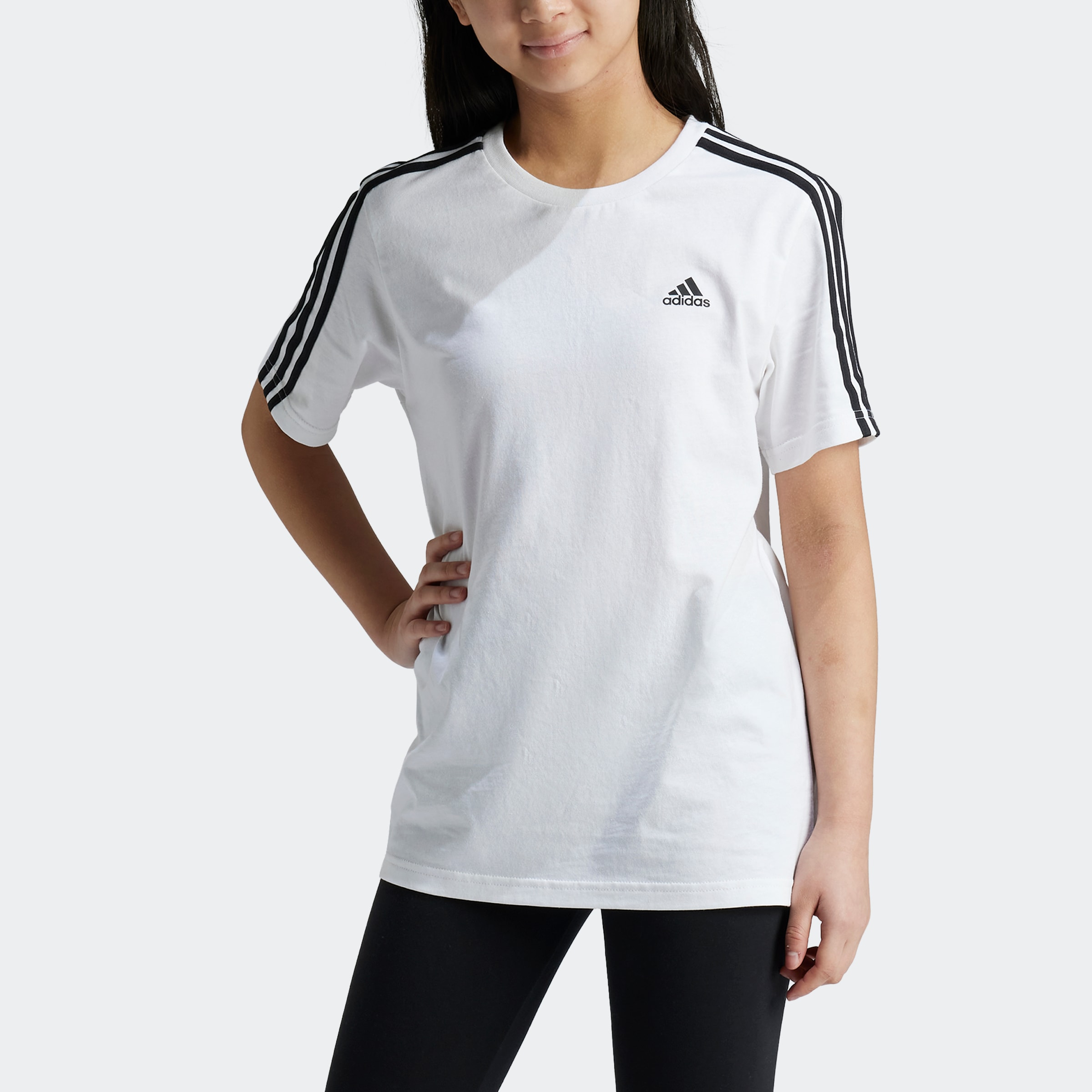 adidas Sportswear T-Shirt »ESSENTIALS 3-STREIFEN COTTON LOOSE FIT BOYFRIEND«