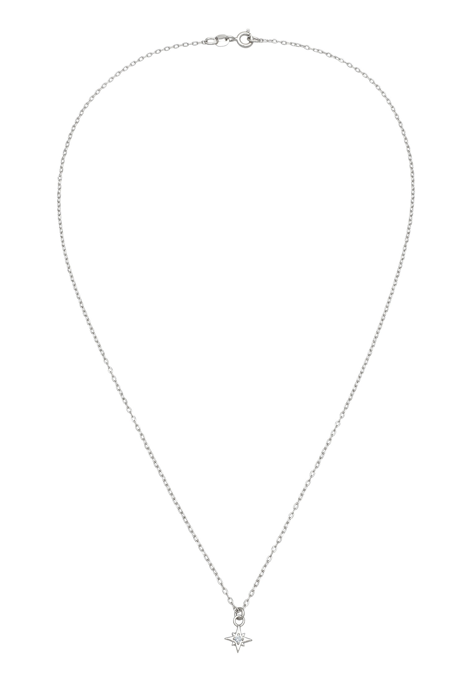 Elli Silberkette »Halskette Stern Glas Kristalle Weiß 925 Sterling Silber«
