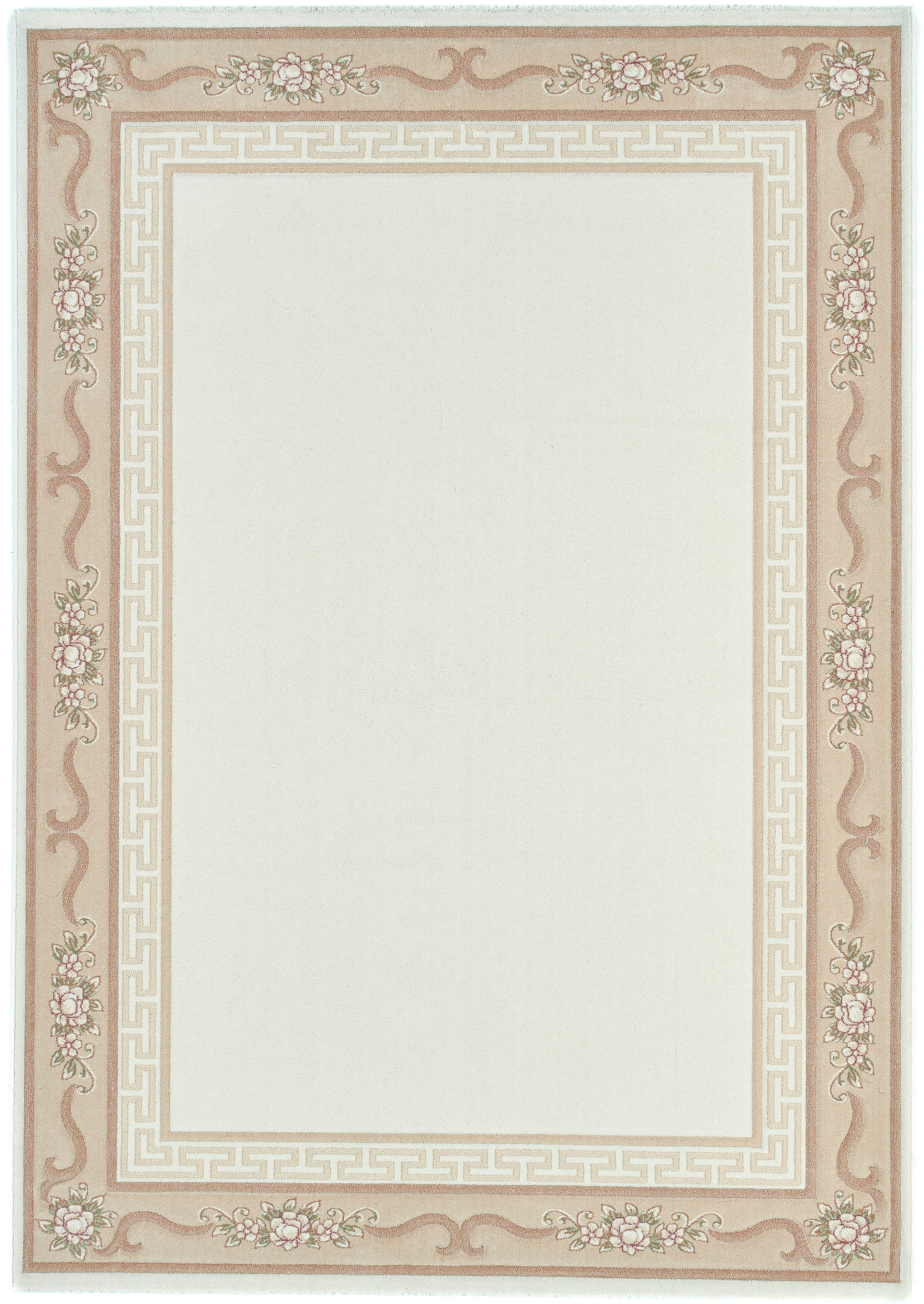 THEKO Wollteppich »Pelinia 7745«, rechteckig, 12 mm Höhe, Kurzflor, Uni Farben, mit Bordüre, reine Wolle