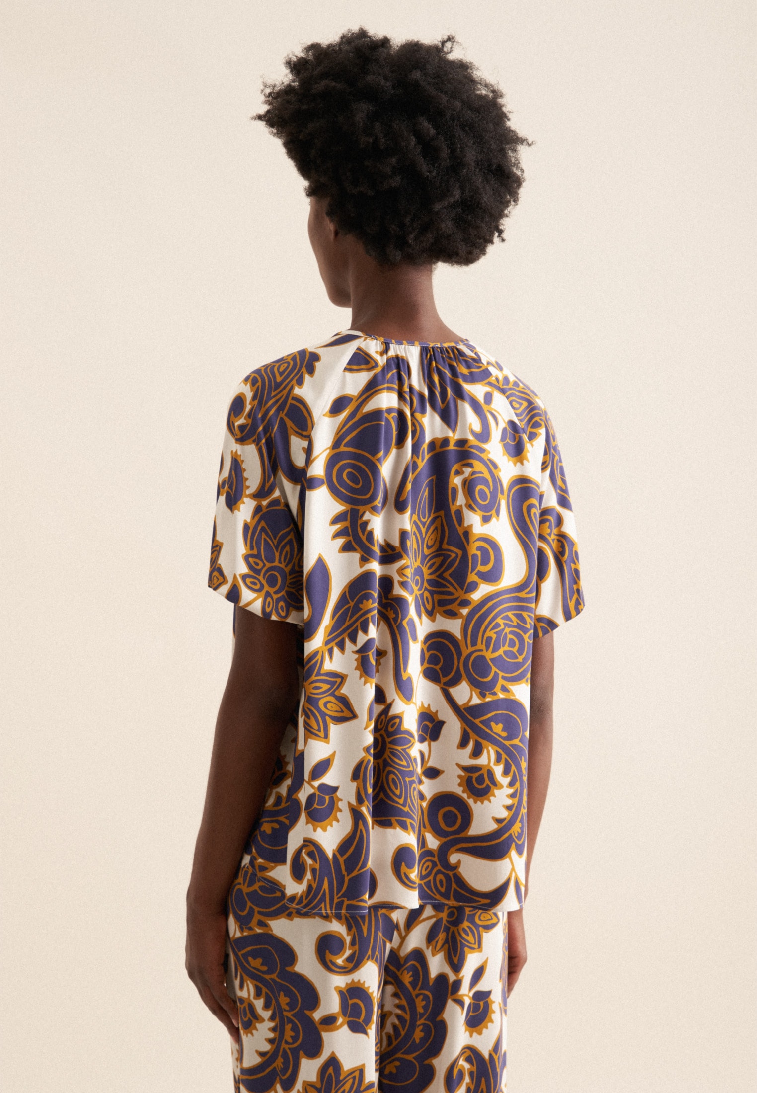 seidensticker Shirtbluse »Schwarze Rose« 1/2 Rundhals Paisley