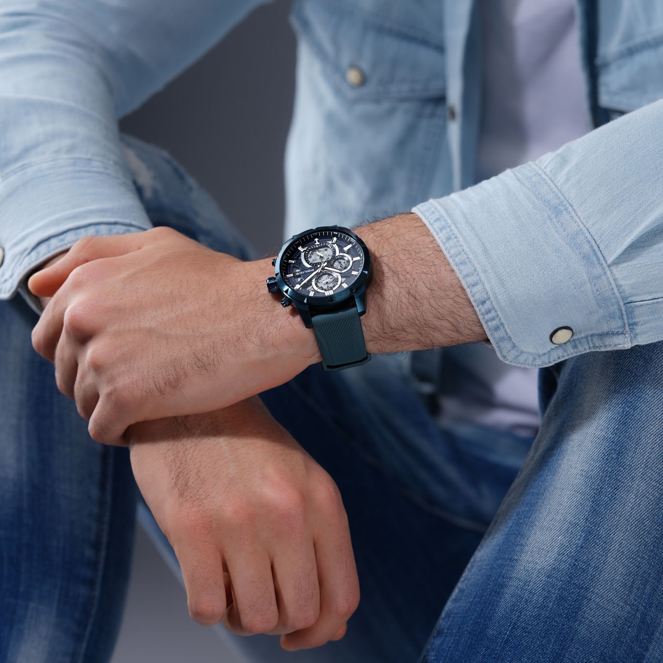 Police Multifunktionsuhr »NEIST« Quarzuhr, Armbanduhr, Herrenuhr, Silikonarmband, analog