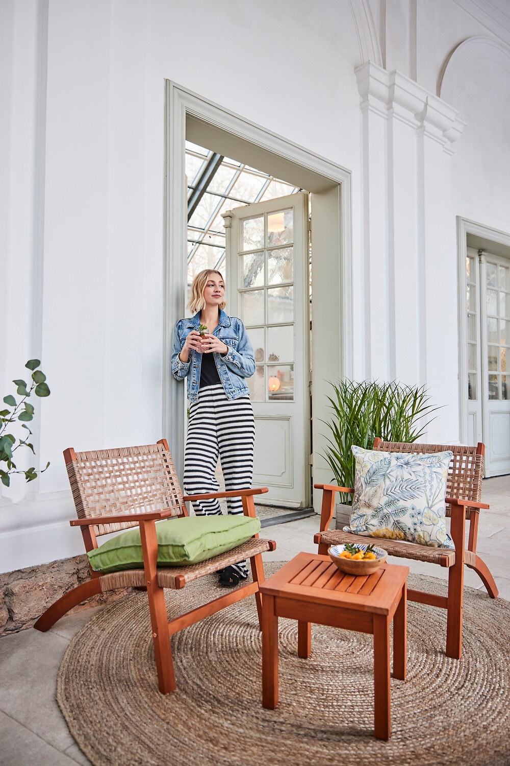 Garden Pleasure Balkonset »Sonora« 3 Stk. tlg. Teak-Look