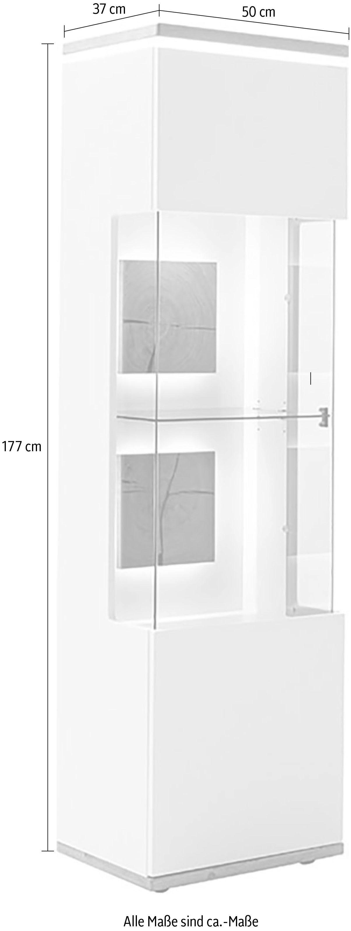 MCA furniture Highboard »Matadi Highboard«, (1 St.), Highboard, Weiß, Holzabsetzung, 1 Tür, gedämpft, B: 50cm